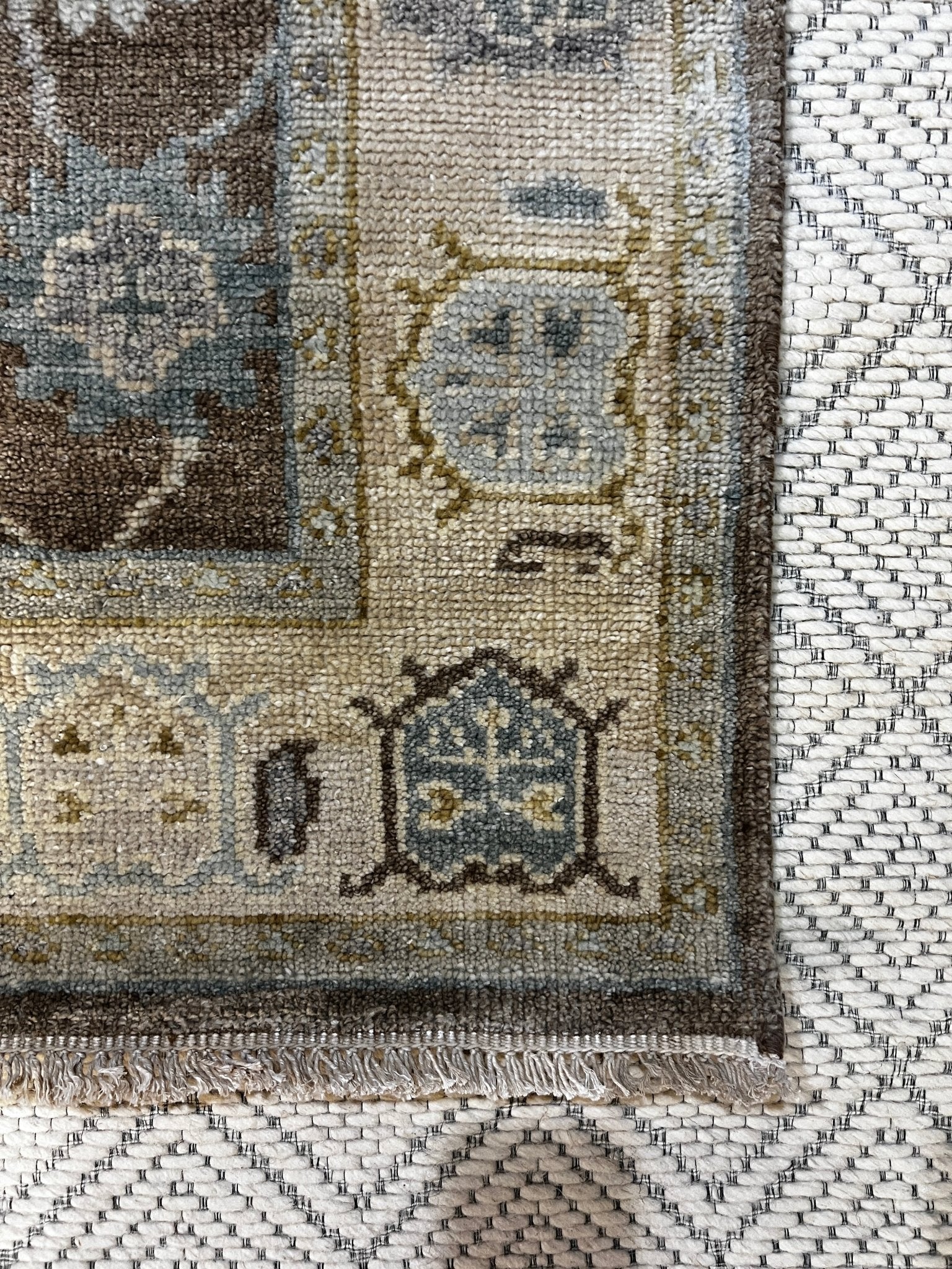 Julia Roberts 4x6 Hand-Knotted Brown & Beige Oushak | Banana Manor Rug Factory Outlet