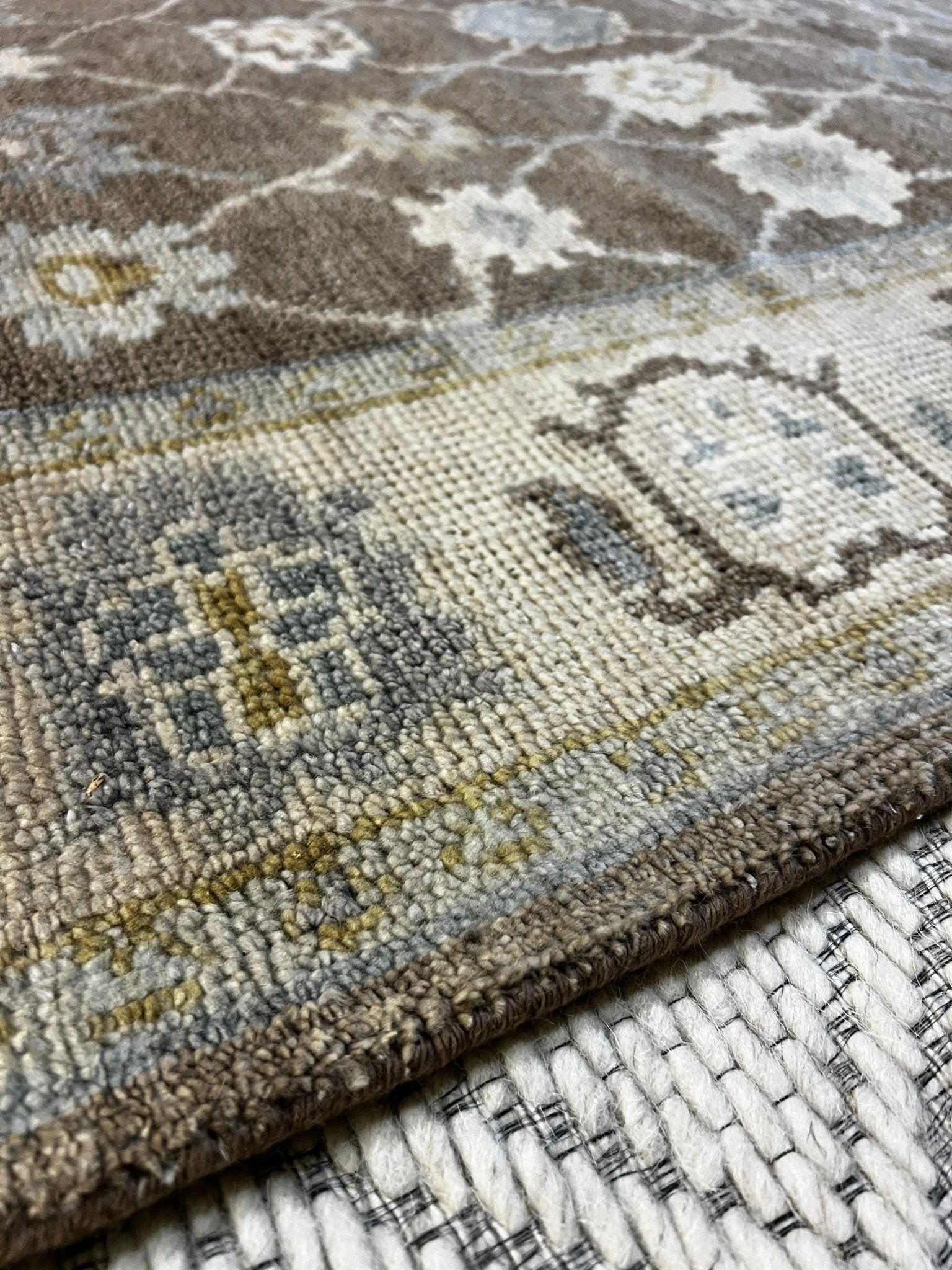 Julia Roberts 4x6 Hand-Knotted Brown & Beige Oushak | Banana Manor Rug Factory Outlet
