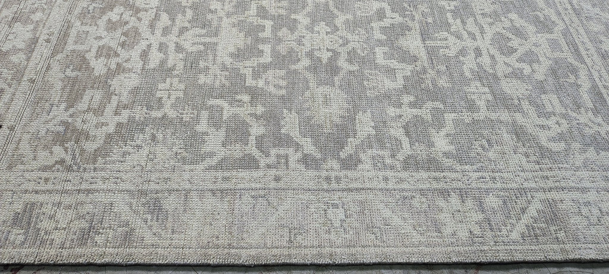 June Cochran 4x5.9 Hand Knotted Grey & Silver Turkish Oushak | Banana Manor Rug Factory Outlet