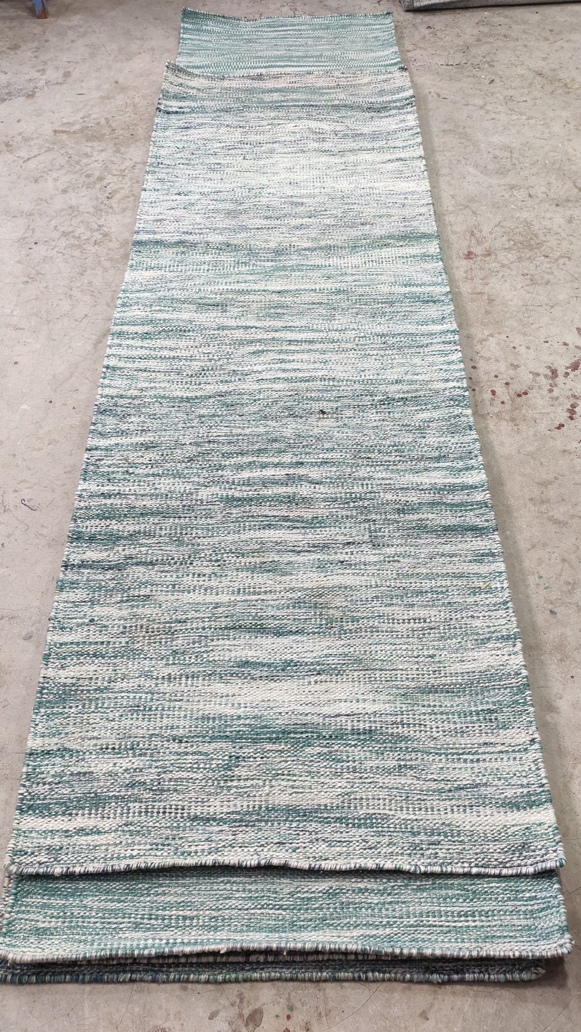 Jupiter Beach 2.6x8.3 Handwoven Green PET Yarn Runner | Banana Manor Rug Company