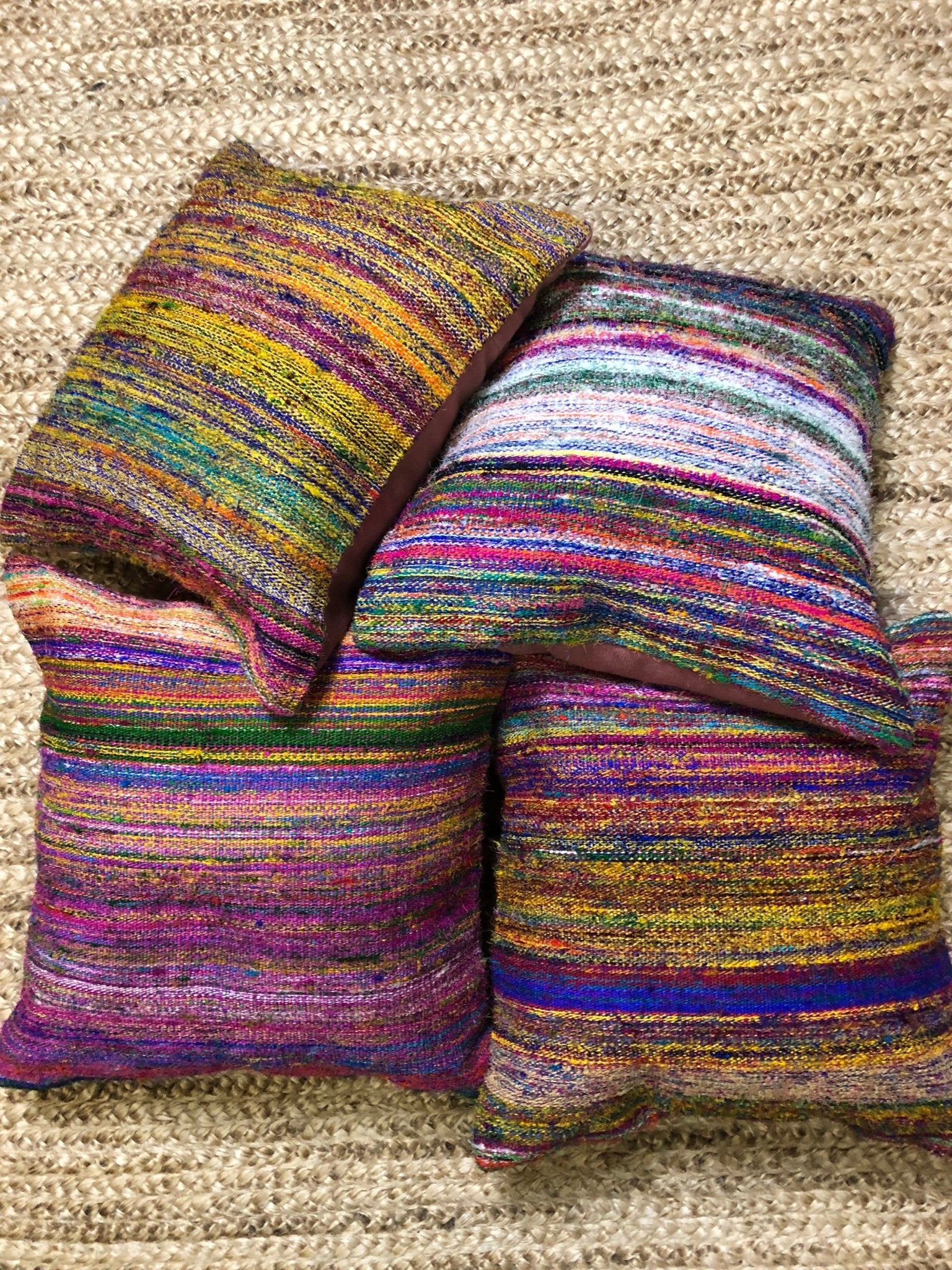 Kaleidoscope Multi-Colored Sari Silk Pillow | Banana Manor Rug Company