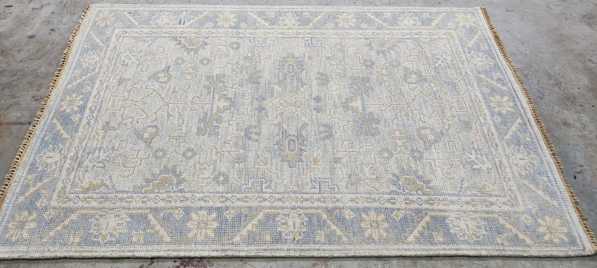 Kara Monaco 4.3x6 Hand-Knotted Grey & Silver Turkish Oushak | Banana Manor Rug Factory Outlet