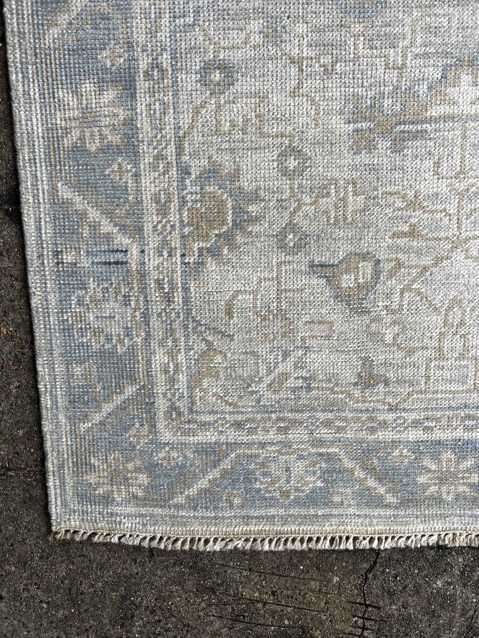 Kara Monaco 4.3x6 Hand-Knotted Grey & Silver Turkish Oushak | Banana Manor Rug Factory Outlet