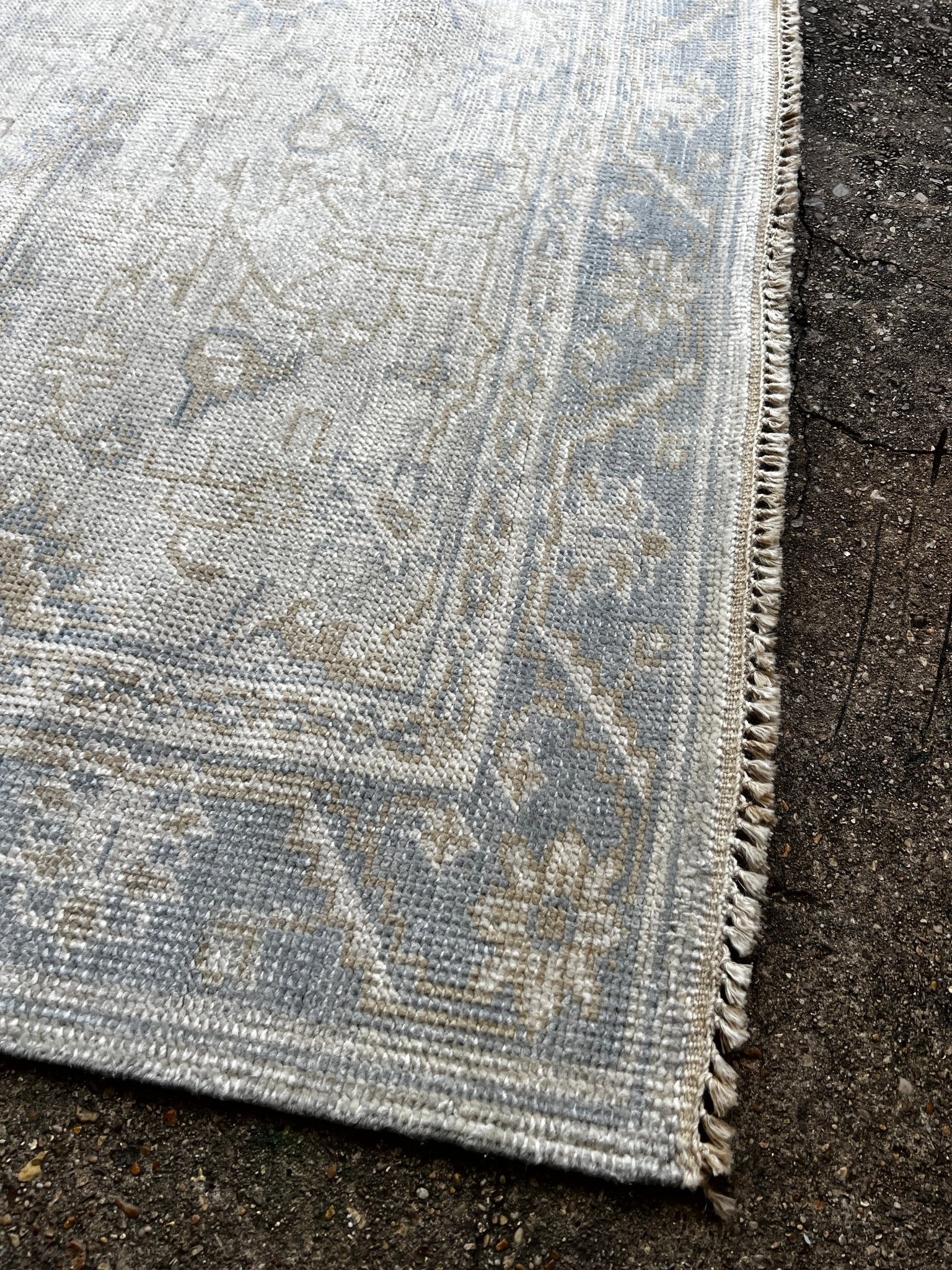 Kara Monaco 4.3x6 Hand-Knotted Grey & Silver Turkish Oushak | Banana Manor Rug Factory Outlet