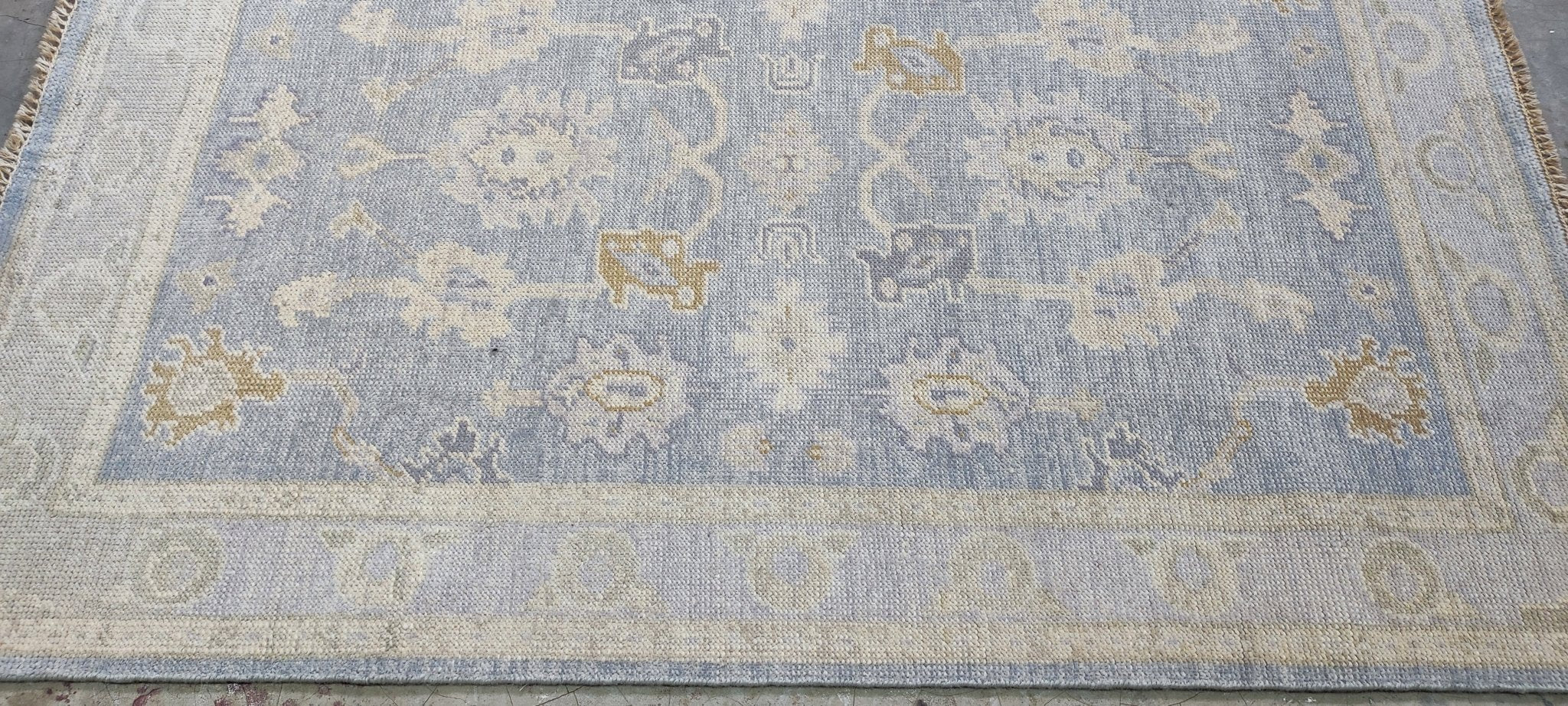 Kara Monaco 4.3x6 Hand-Knotted Grey & Silver Turkish Oushak | Banana Manor Rug Factory Outlet