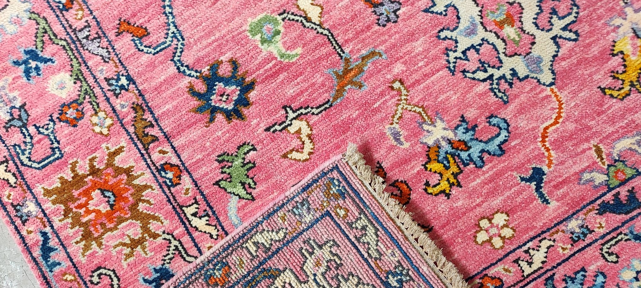 Kathrine Sørland 6.3x9.6 Pink Hand-Knotted Oushak Rug | Banana Manor Rug Company