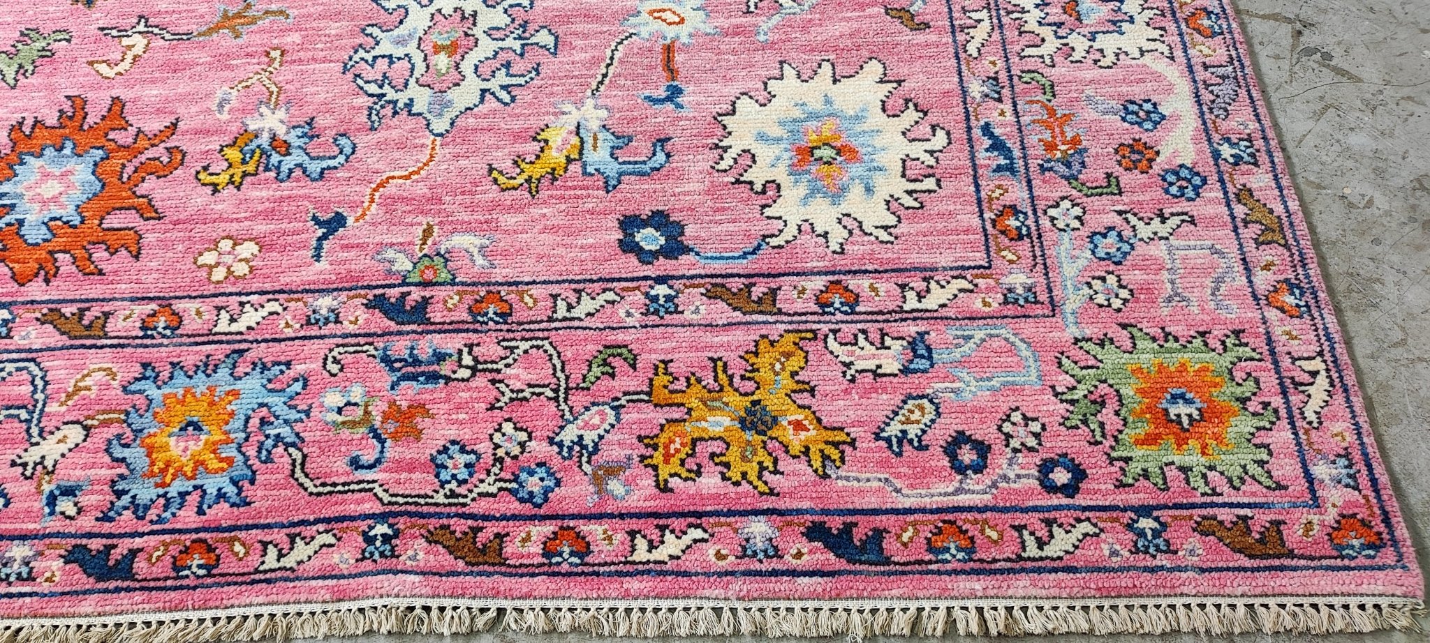 Kathrine Sørland 6.3x9.6 Pink Hand-Knotted Oushak Rug | Banana Manor Rug Company