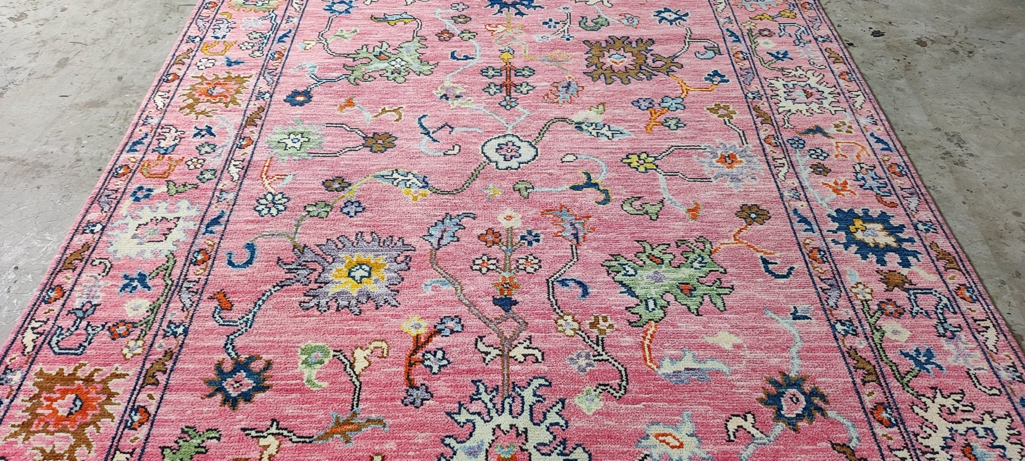 Kathrine Sørland 6.3x9.6 Pink Hand-Knotted Oushak Rug | Banana Manor Rug Company