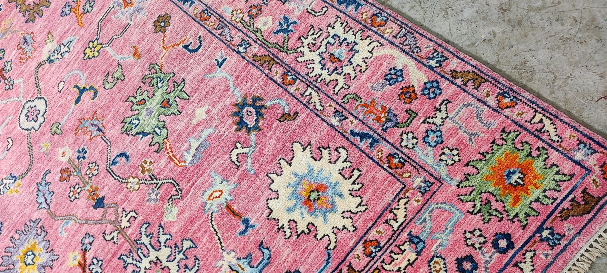 Kathrine Sørland 6.3x9.6 Pink Hand-Knotted Oushak Rug | Banana Manor Rug Company