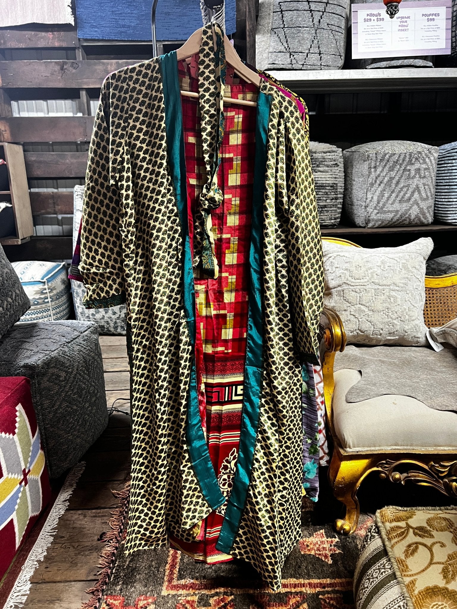 Kee Nang Assorted Long Reversible Recycled Silk Kimonos | Banana Manor Rug Company