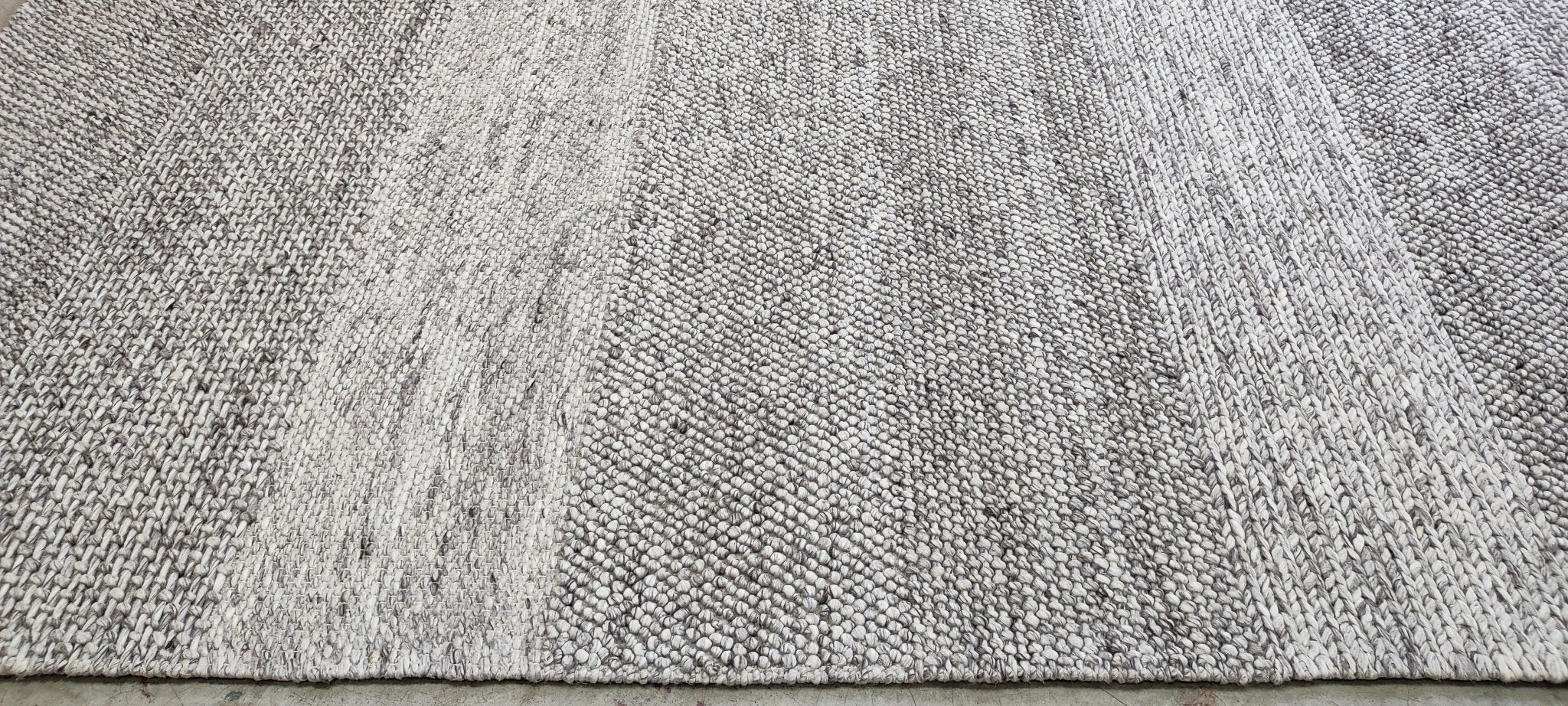 Kendall Roy 6.6x9.3 Handwoven Wool Durrie Natural/Grey Grass | Banana Manor Rug Factory Outlet