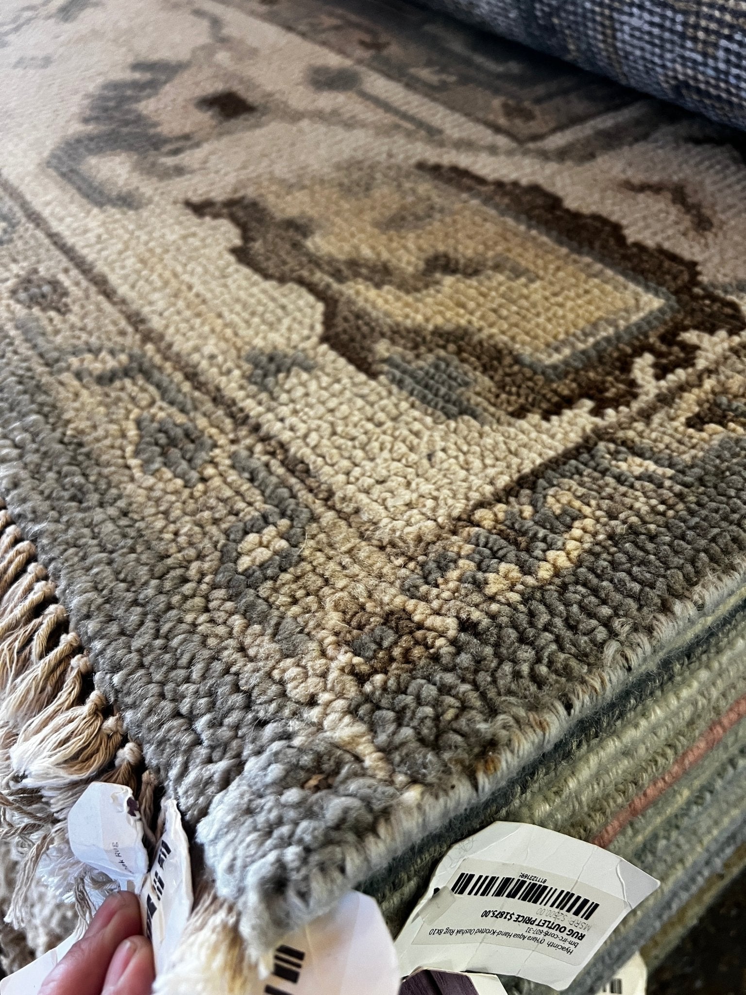 Kennedy Jones 8x10 Hand-Knotted Grey and Ivory Oushak Rug | Banana Manor Rug Factory Outlet