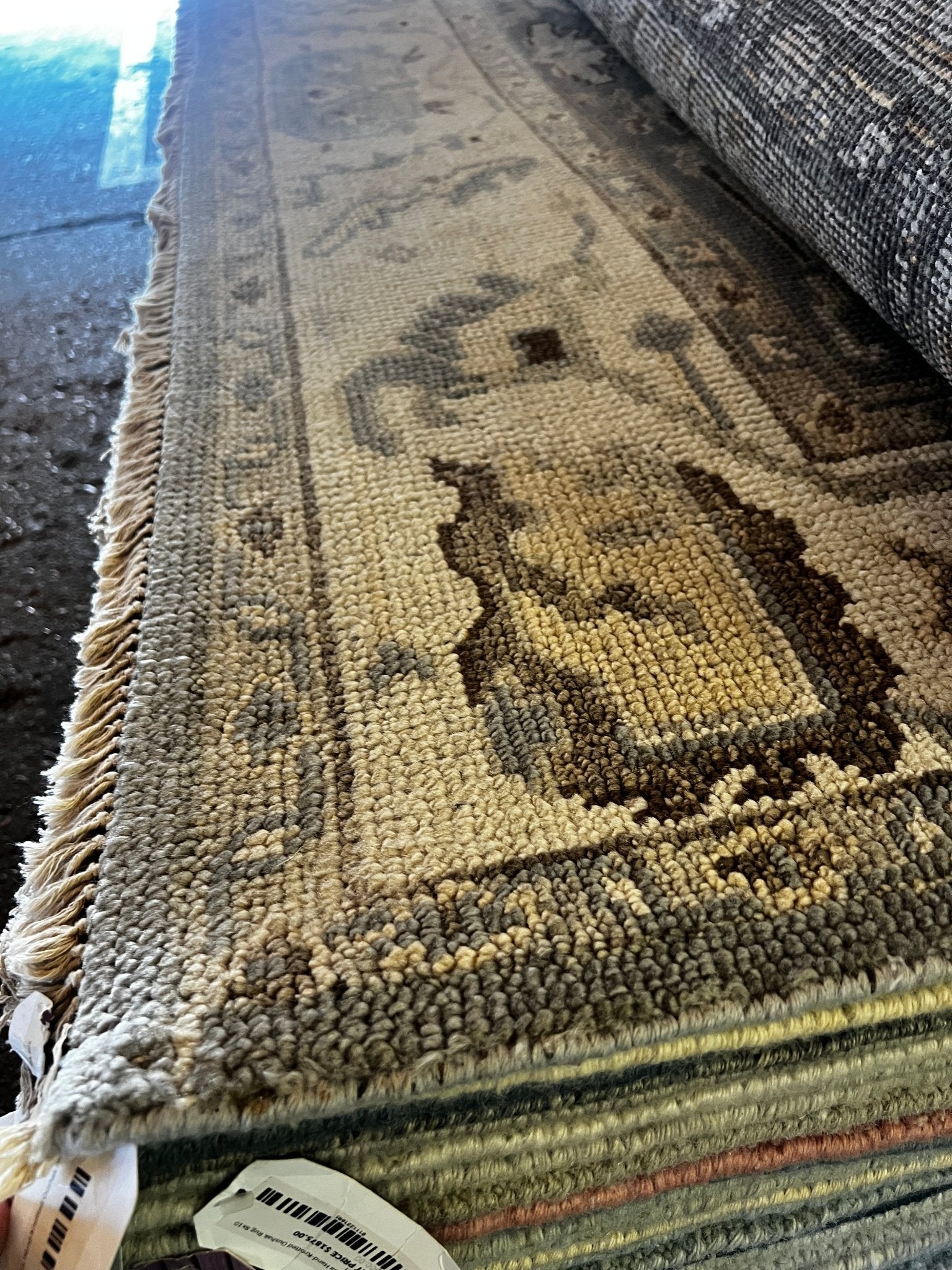 Kennedy Jones 8x10 Hand-Knotted Grey and Ivory Oushak Rug | Banana Manor Rug Factory Outlet