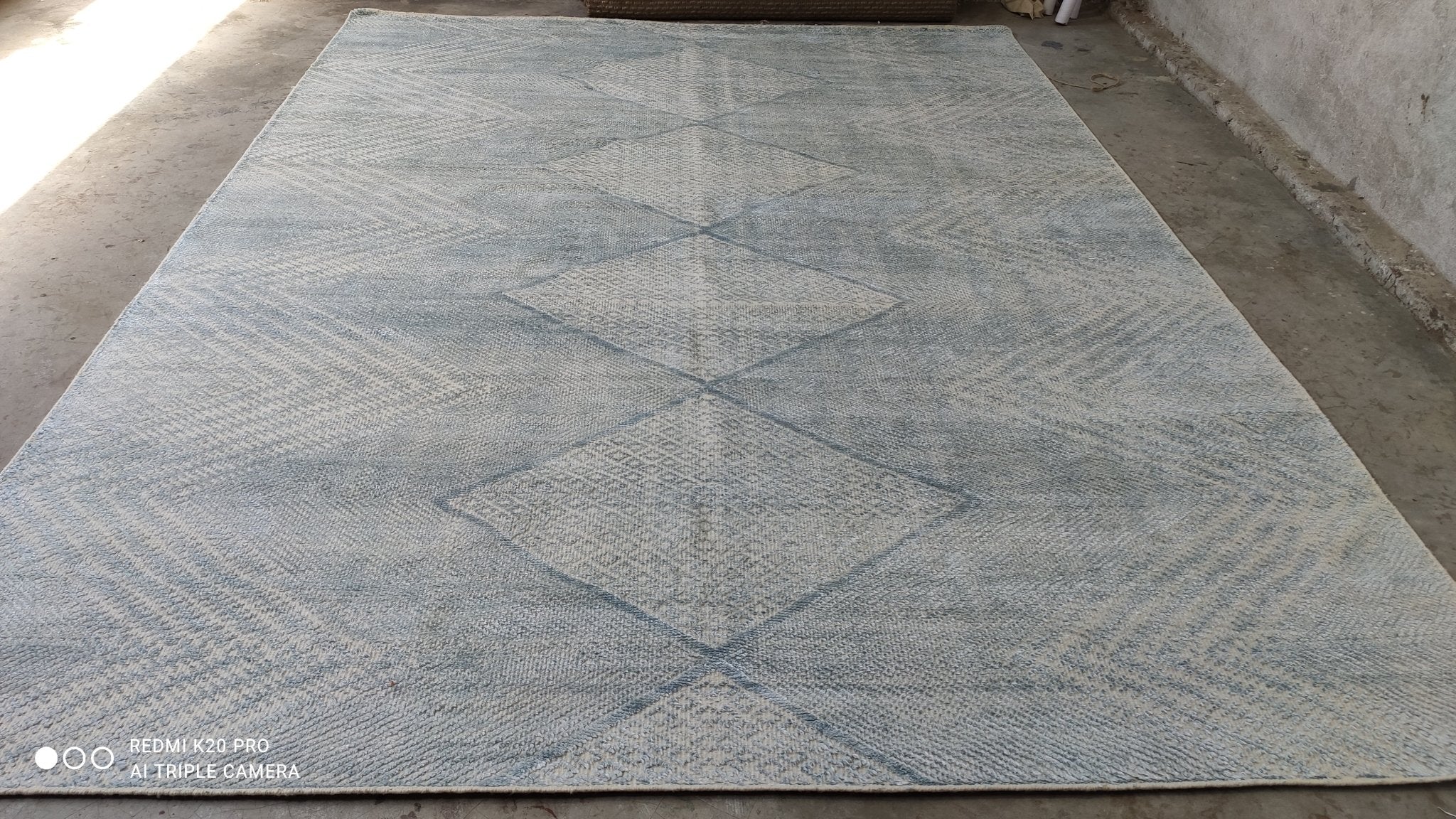 Kenneth Ludwig 9x12 Hand-Knotted Blue and White Modern Rug | Banana Manor Rug Company