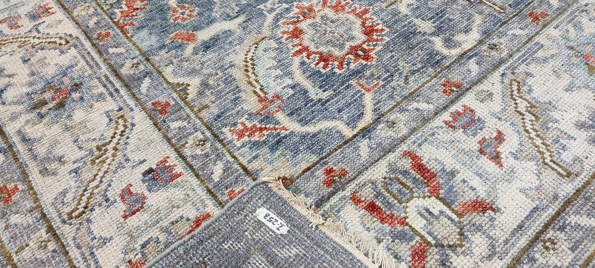 Kim Gordon Light Blue and Ivory Hand-Knotted Oushak Rug 8x10 | Banana Manor Rug Company