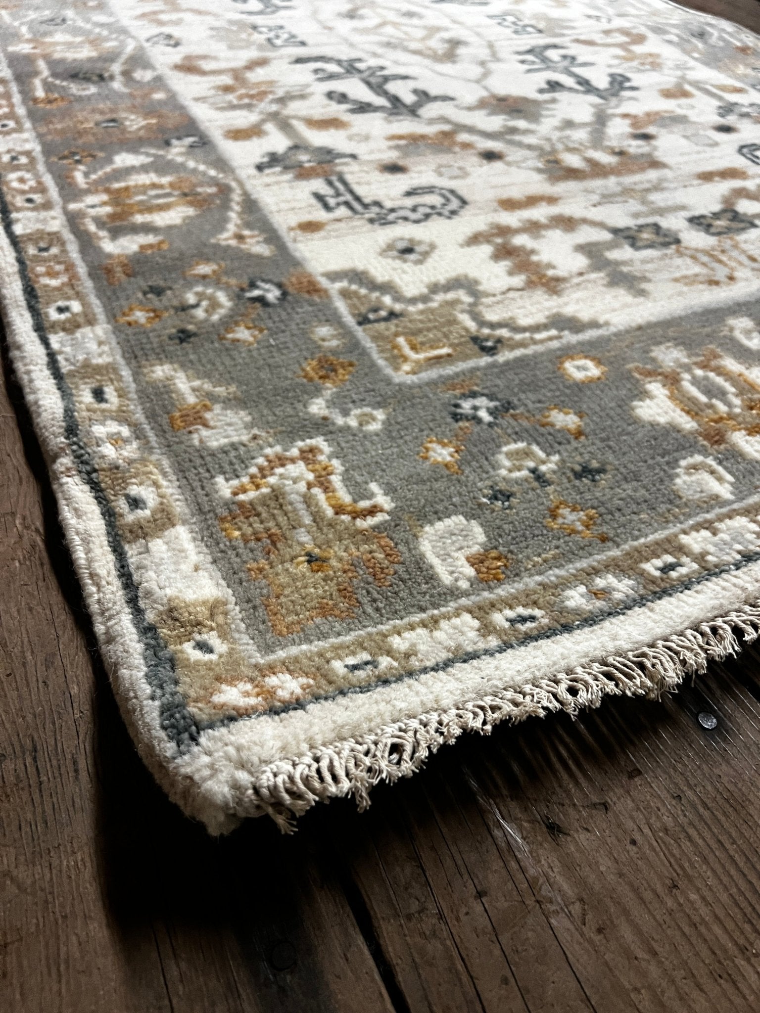 Kitten 3x5 Hand-Knotted Ivory Oushak | Banana Manor Rug Factory Outlet