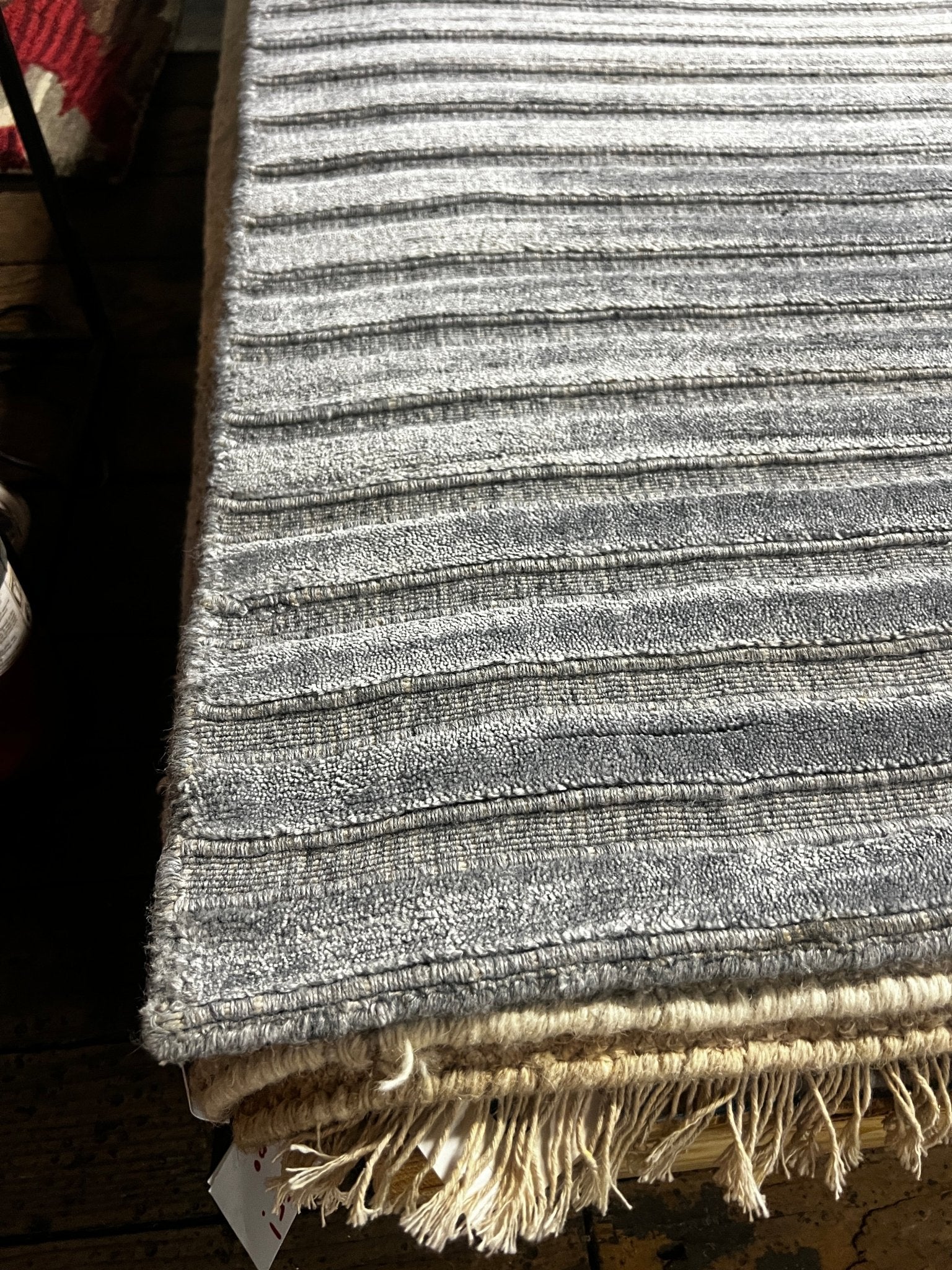 Kitty Sanchez 2.6x22 Silver and Grey Handwoven Runner | Banana Manor Rug Factory Outlet