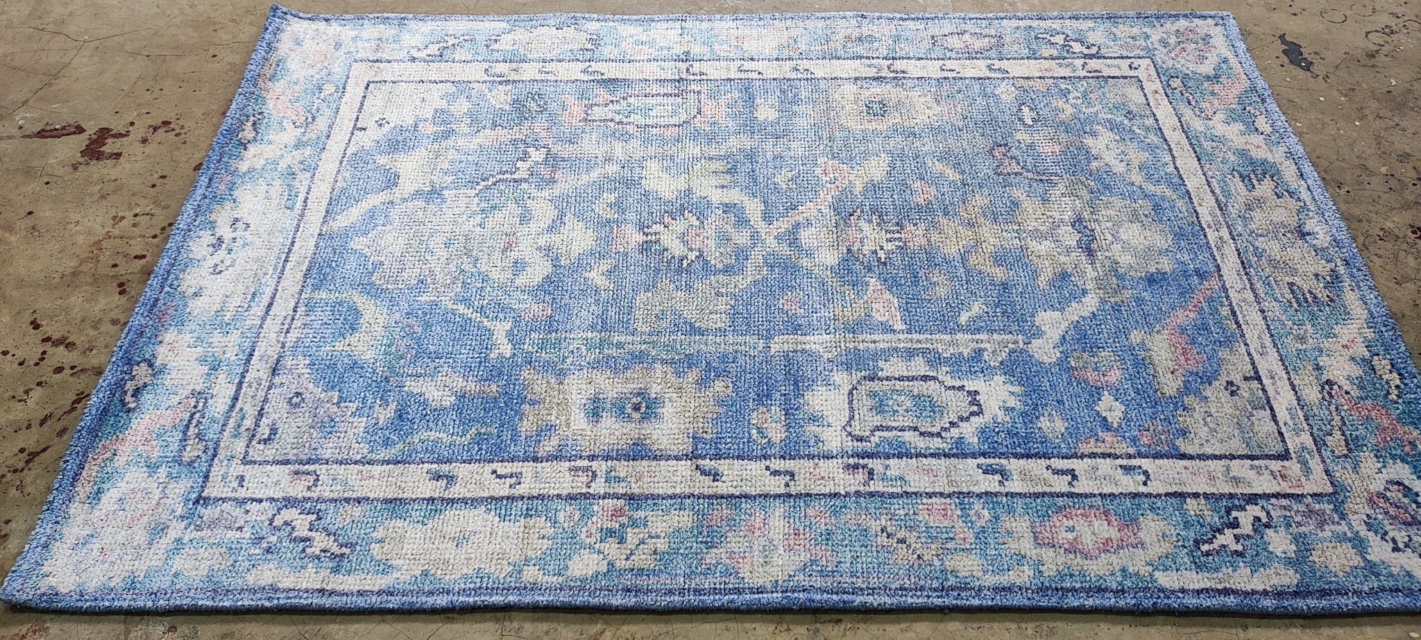 Klaartje 4x6 Light Blue Oushak | Banana Manor Rug Factory Outlet