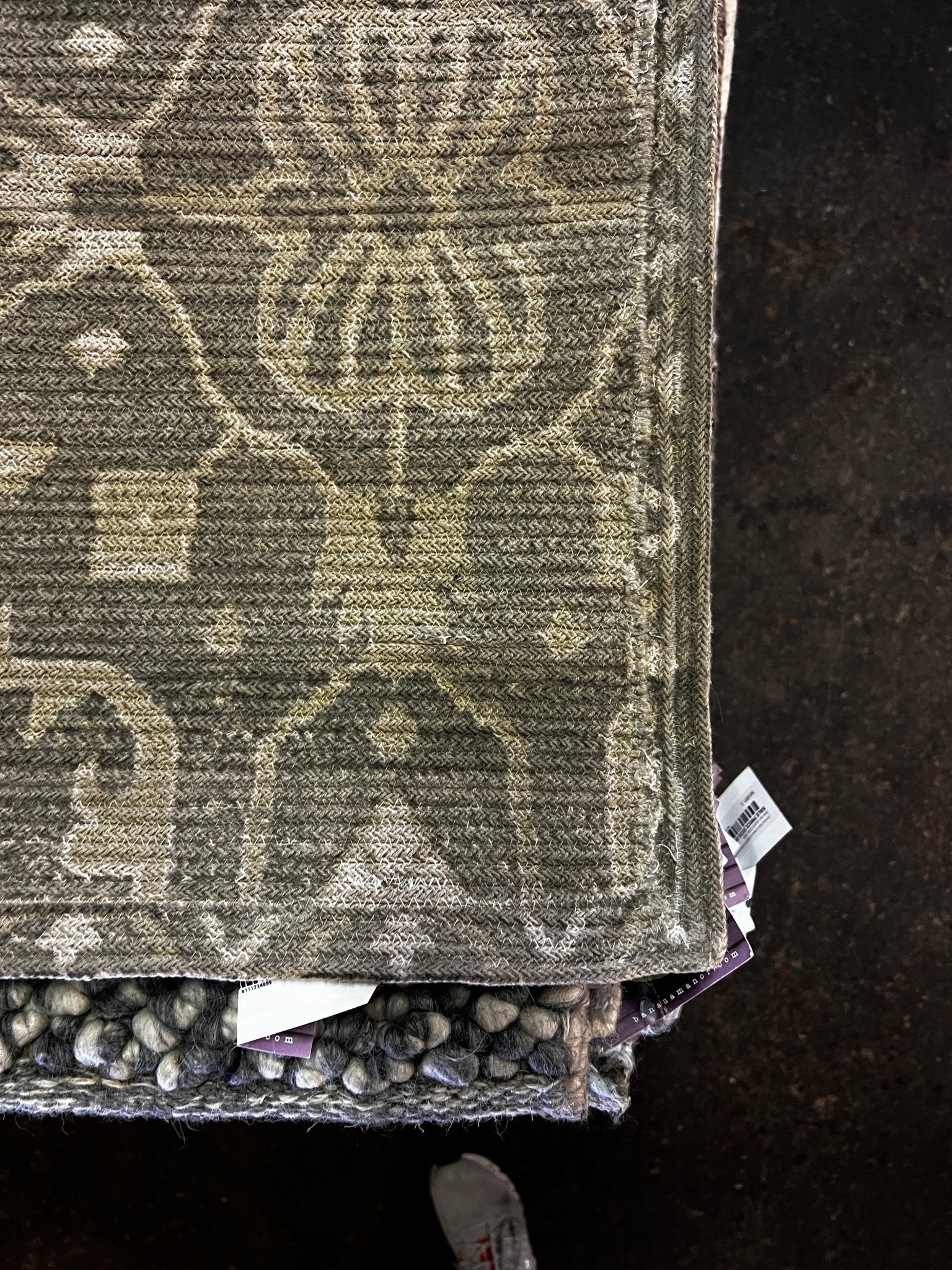Krewe of Alla 7.9x10.3 Handwoven Silver & Grey Floral Durrie | Banana Manor Rug Factory Outlet