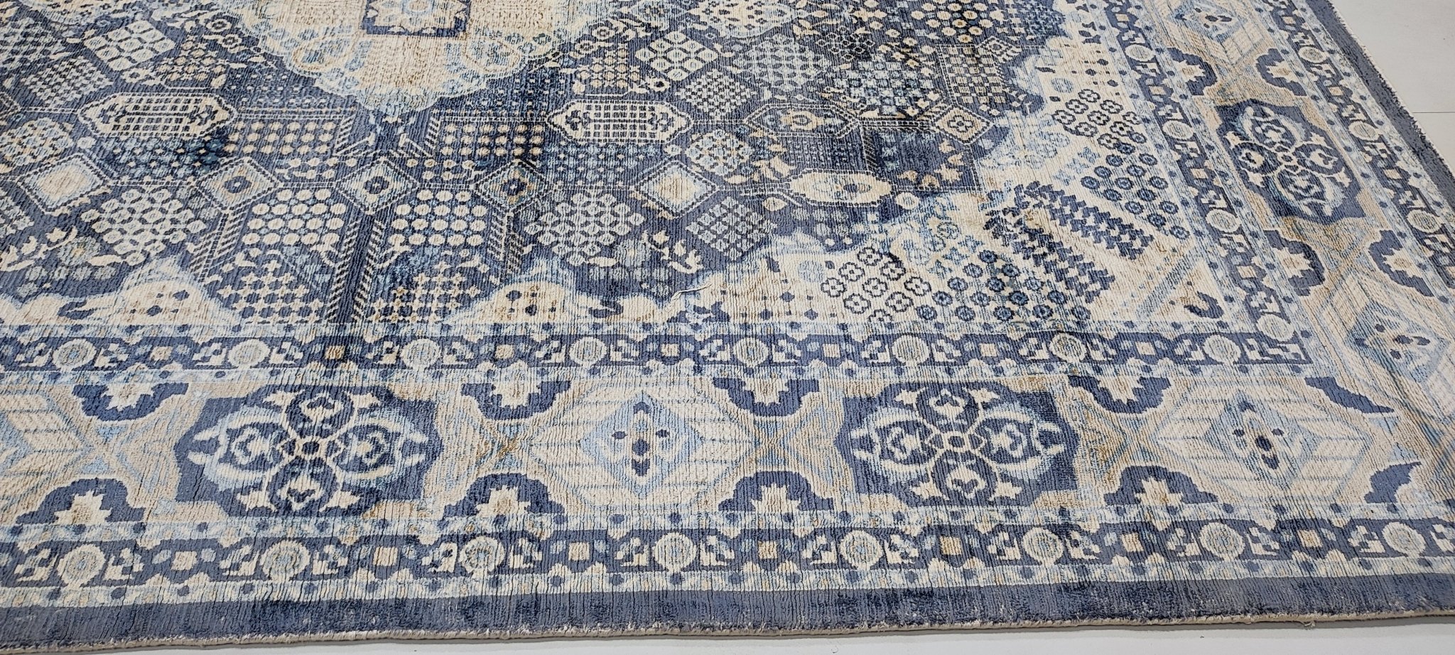 Krewe of Mid-City 5.3x7.9 Handwoven Light Blue Printed Viscose | Banana Manor Rug Factory Outlet