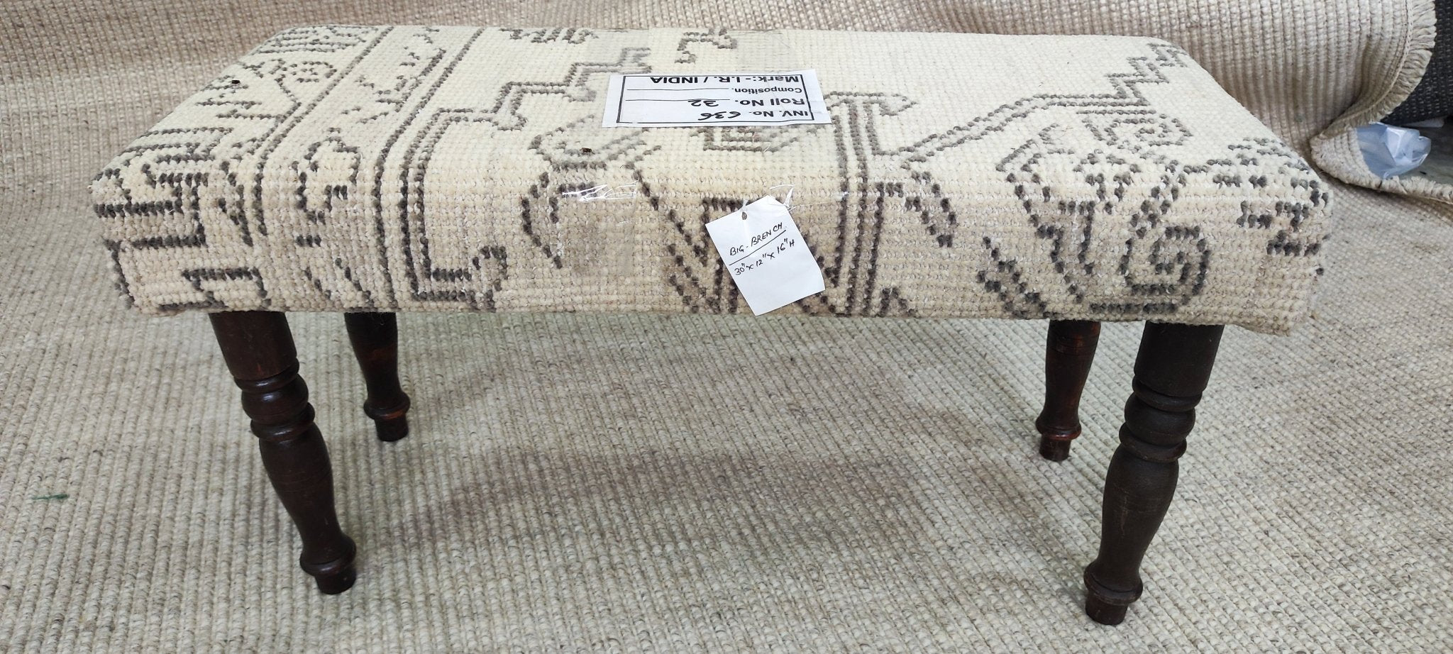 Kyoko 30x12x16 Wooden Upholstered Bench | Banana Manor Rug Factory Outlet