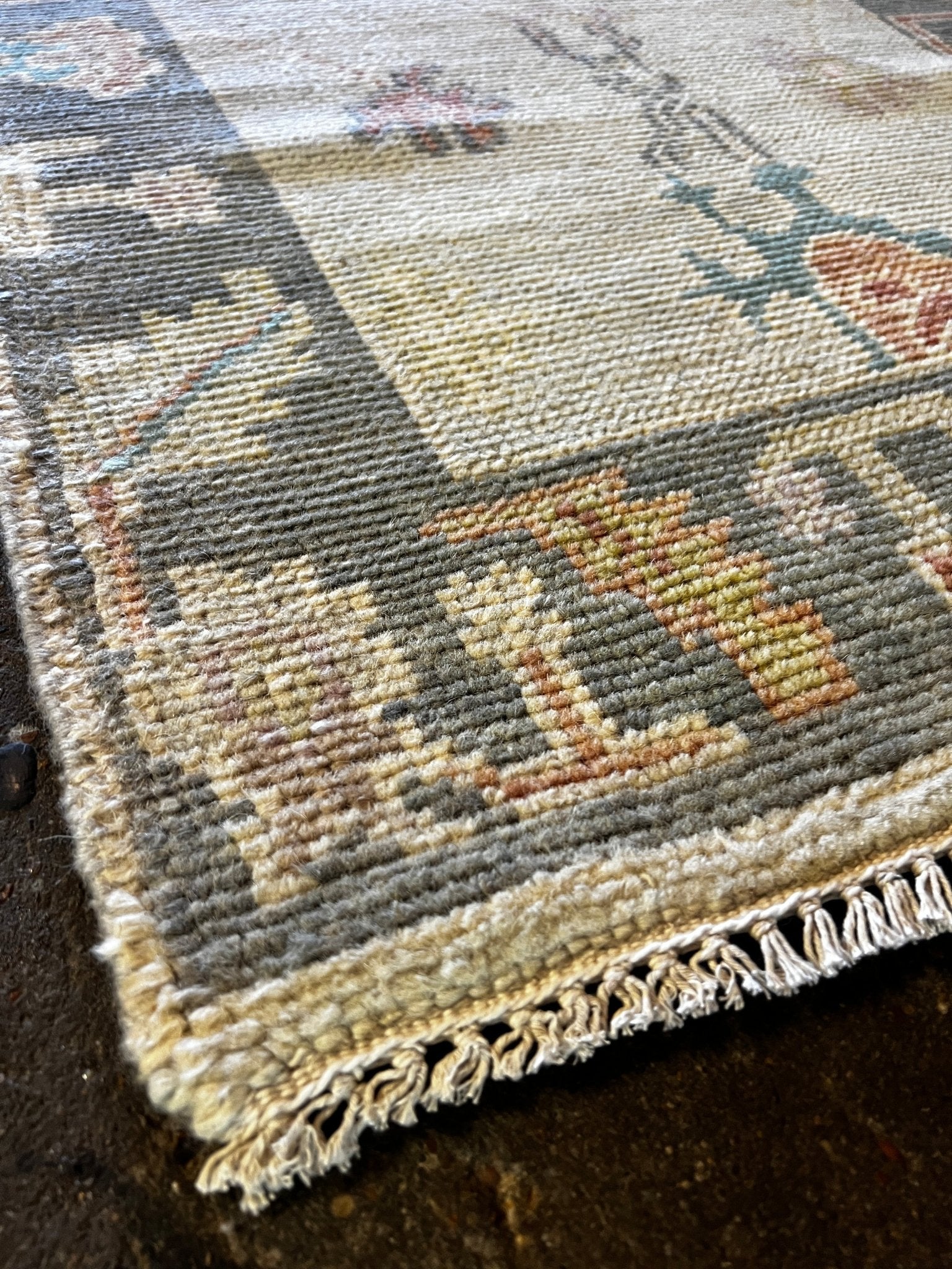 Kyung 2.9x14.9 Hand-Knotted Grey Turkish Oushak | Banana Manor Rug Factory Outlet