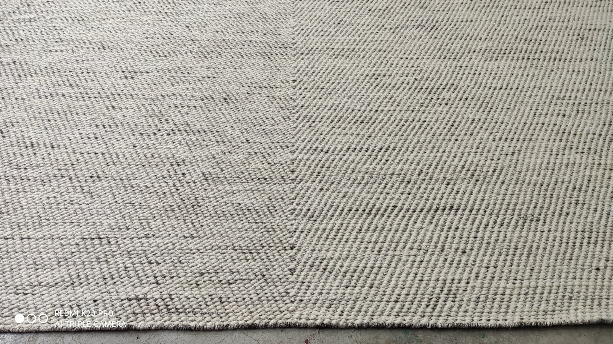 Lacey Underall 9x12.3 Handwoven White Durrie Rug | Banana Manor Rug Company