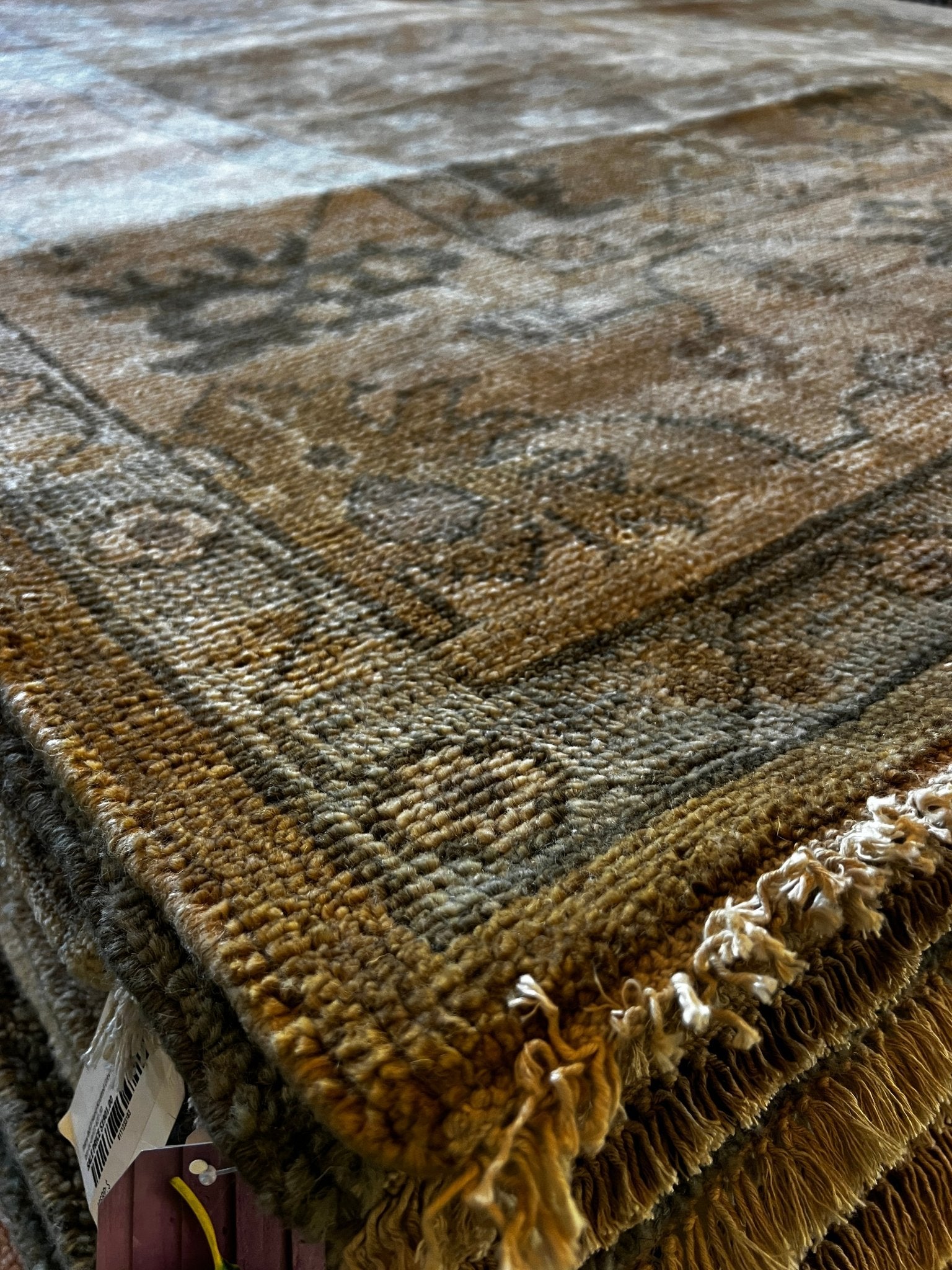 Lamia Maalouf 8.3x10 Rust and Tan Hand-Knotted Oushak Rug | Banana Manor Rug Factory Outlet