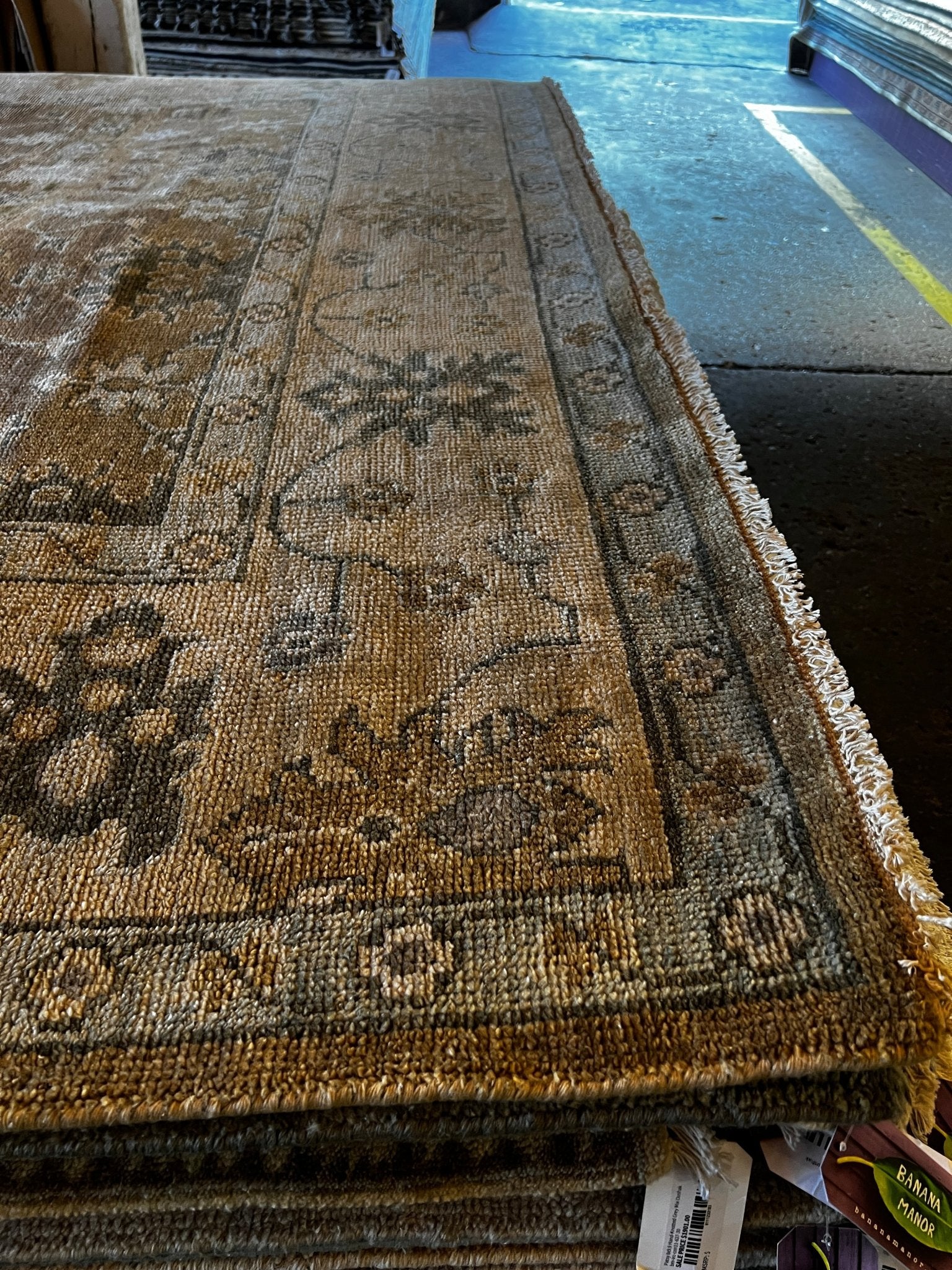 Lamia Maalouf 8.3x10 Rust and Tan Hand-Knotted Oushak Rug | Banana Manor Rug Factory Outlet