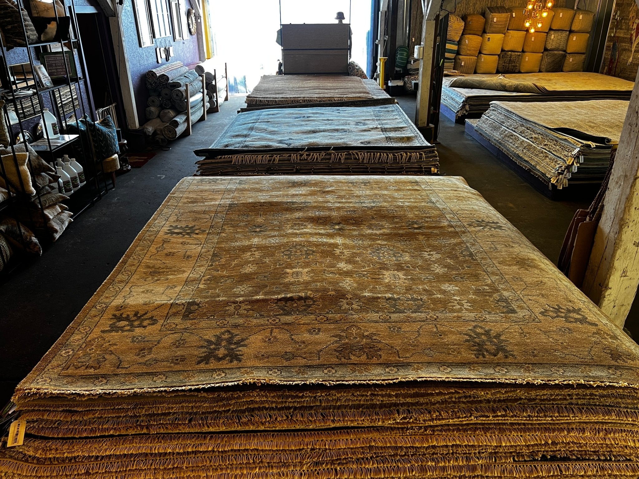 Lamia Maalouf 8.3x10 Rust and Tan Hand-Knotted Oushak Rug | Banana Manor Rug Factory Outlet