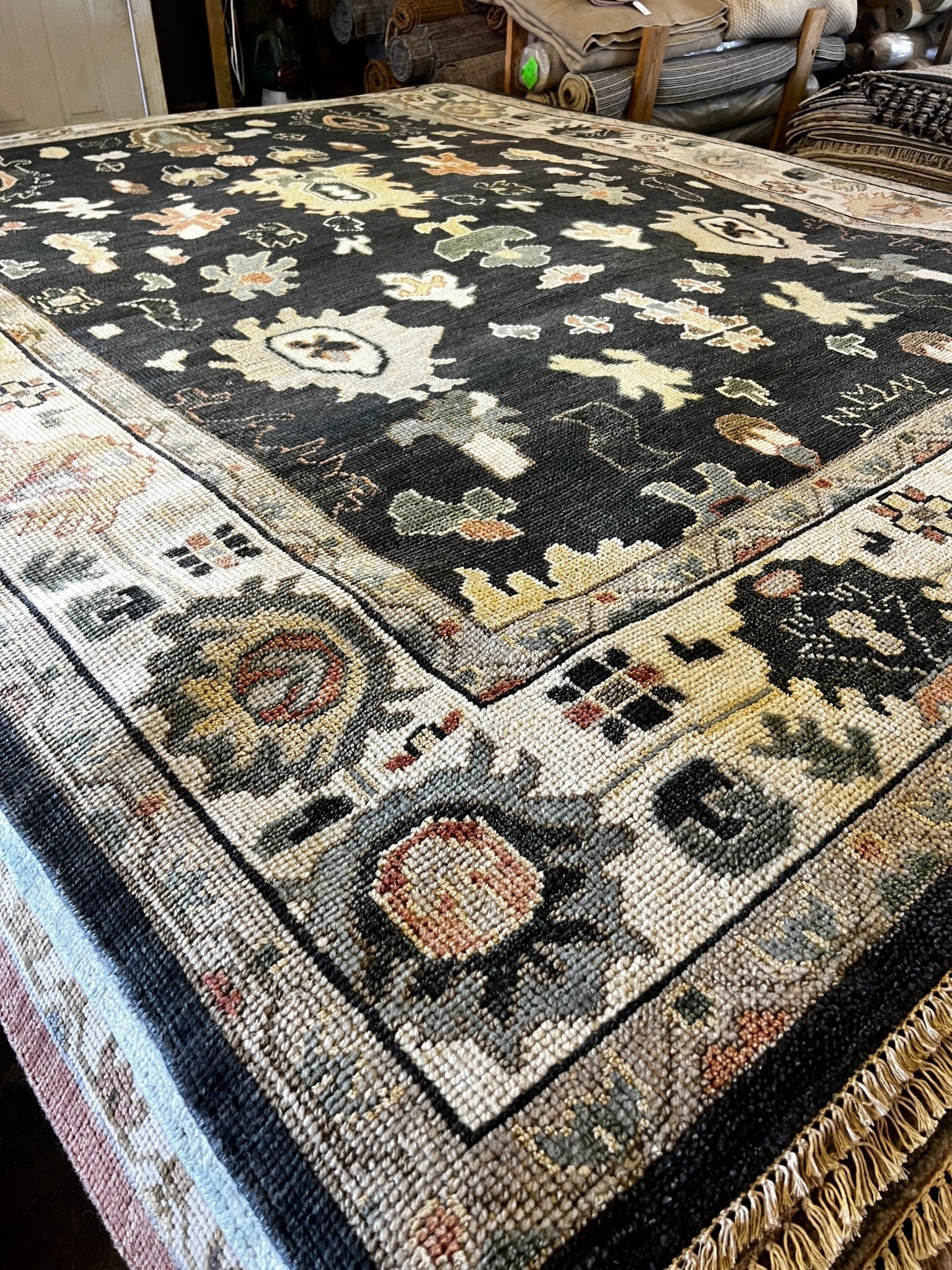 Lauren Graham 9x12 Grey and Ivory Hand-Knotted Oushak Rug | Banana Manor Rug Factory Outlet
