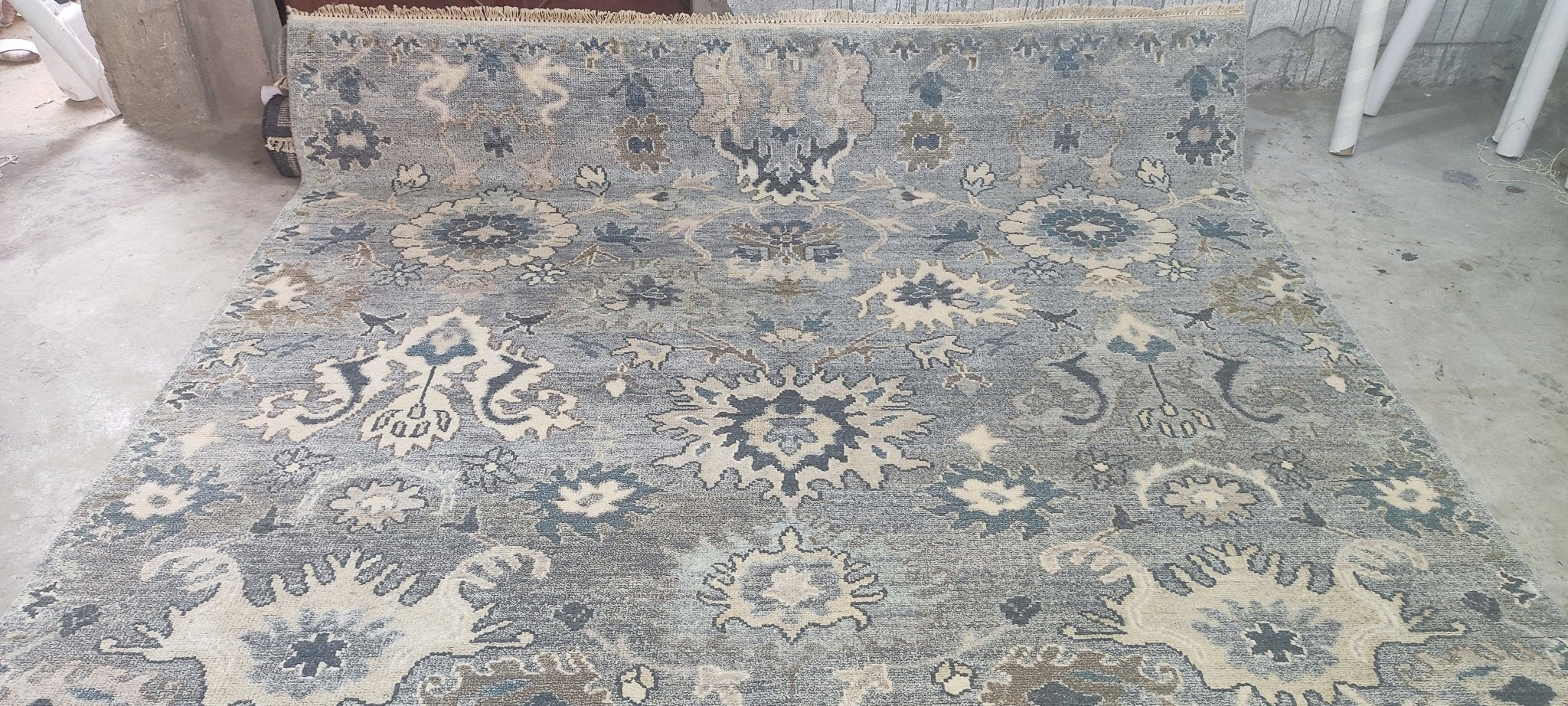 Lauren Santo Domingo Grey Hand-Knotted Oushak Rug 8x10 | Banana Manor Rug Company