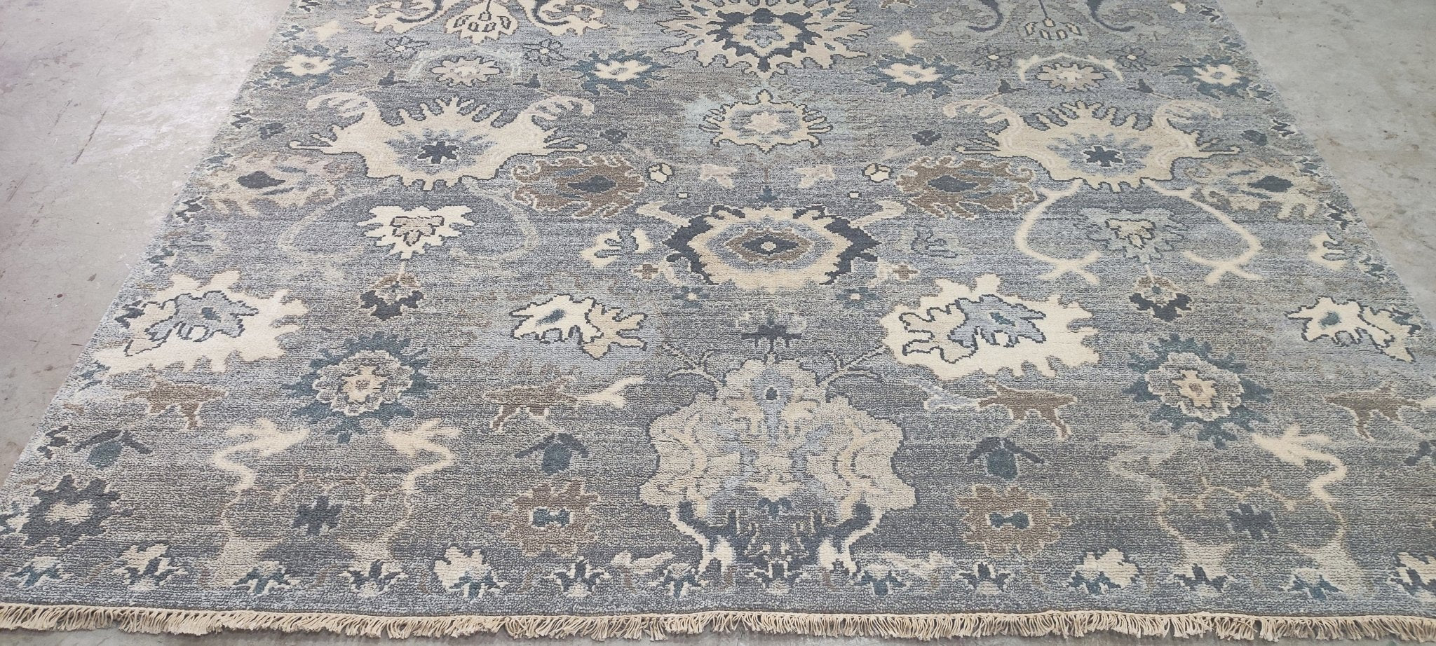 Lauren Santo Domingo Grey Hand-Knotted Oushak Rug 8x10 | Banana Manor Rug Company