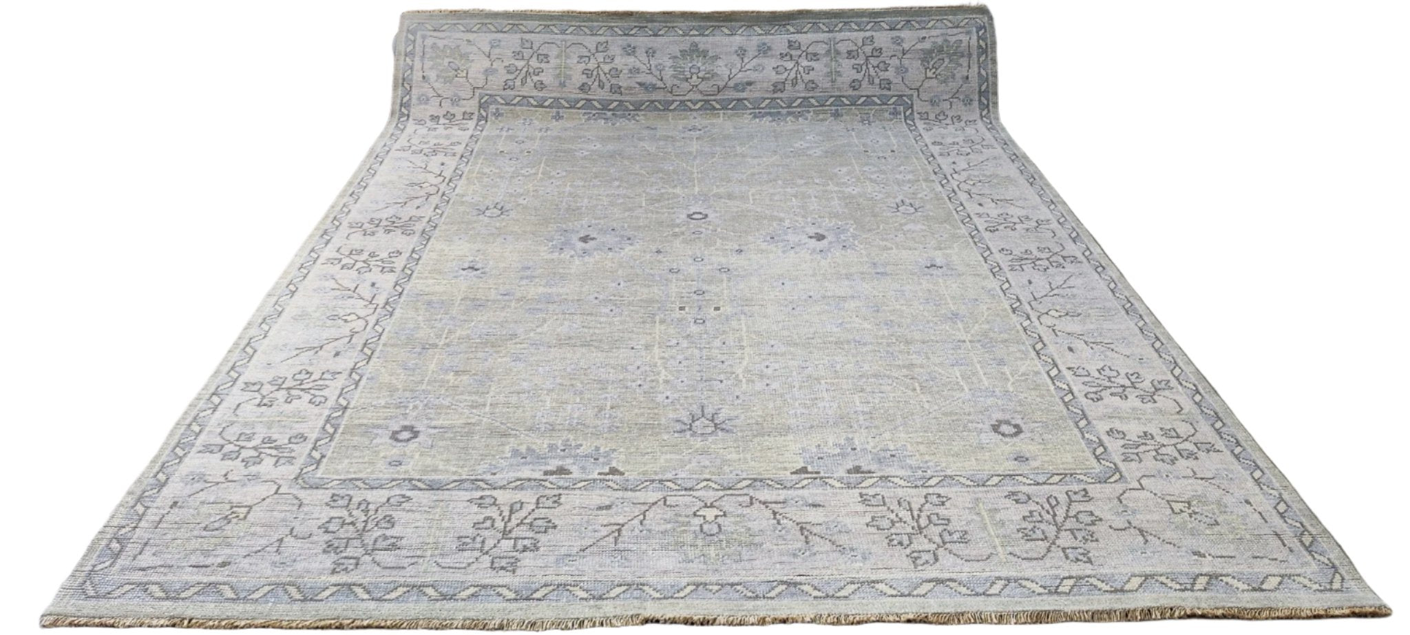 Lauryn 8x10.3 Hand Knotted Grey & Tan Turkish Oushak | Banana Manor Rug Factory Outlet