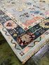 Laverne Hand-Knotted 8x9.9 Light Blue & Dark Gray Oushak | Banana Manor Rug Company