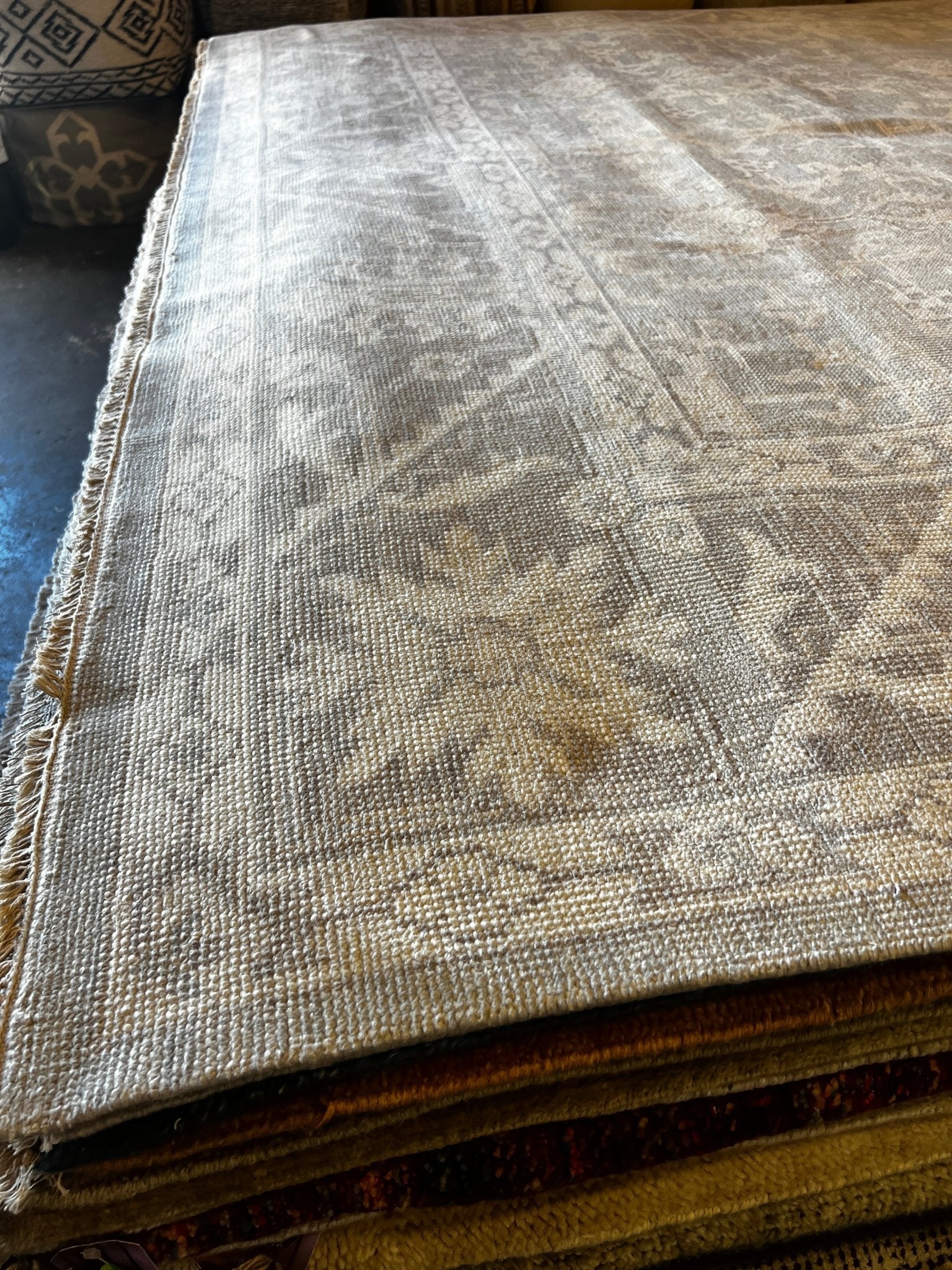 Leah Shapiro 9.9x14 Hand-Knotted Silver Grey Turkish Oushak | Banana Manor Rug Factory Outlet