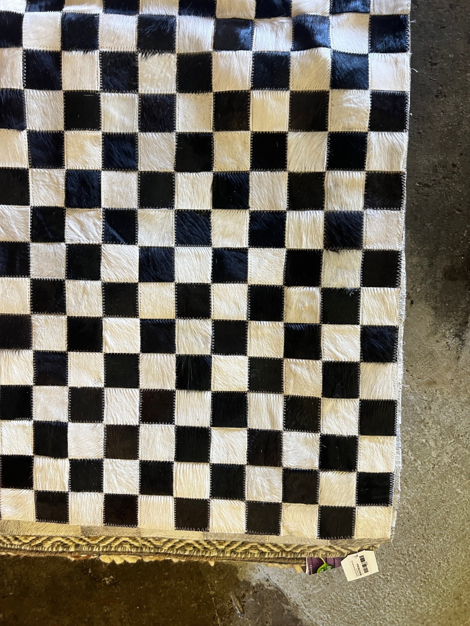 Leandro Lo Black and White Checkerboard Cowhide Rug (various sizes) | Banana Manor Rug Factory Outlet