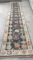 Lena 2.6x12 Grey and Beige Hand-Knotted Oushak Runner | Banana Manor Rug Company