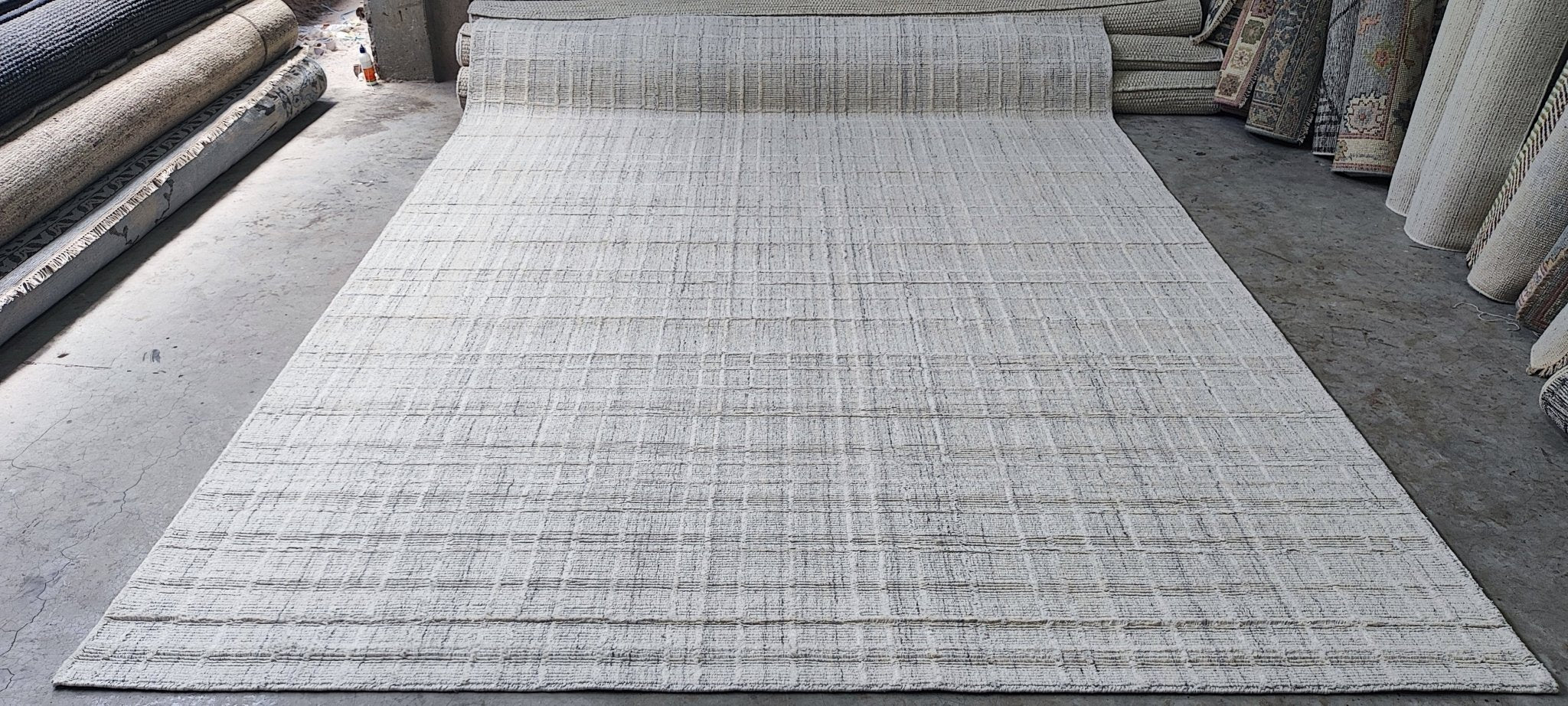 Leo 8.3x11.3 Hand-Knotted Grey & Silver Modern | Banana Manor Rug Factory Outlet