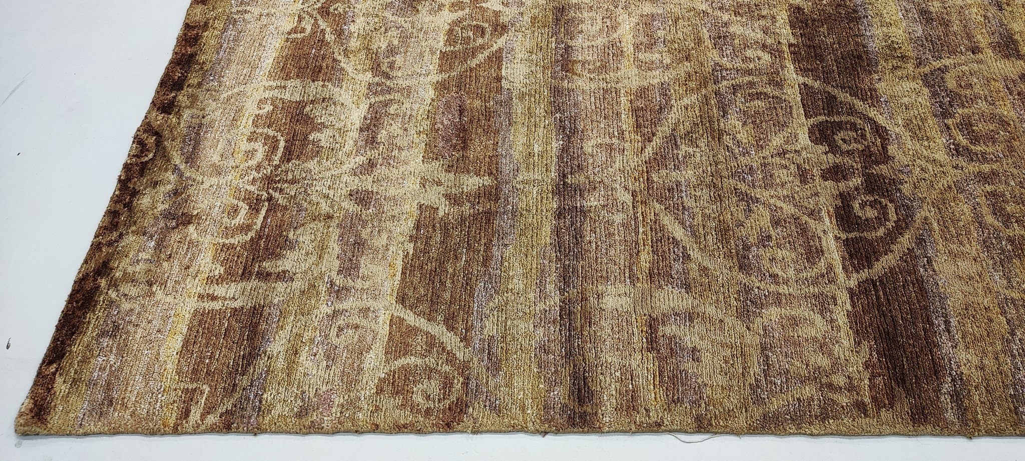 Leo Stark 5x8 Hand-Knotted Light Brown Floral | Banana Manor Rug Factory Outlet