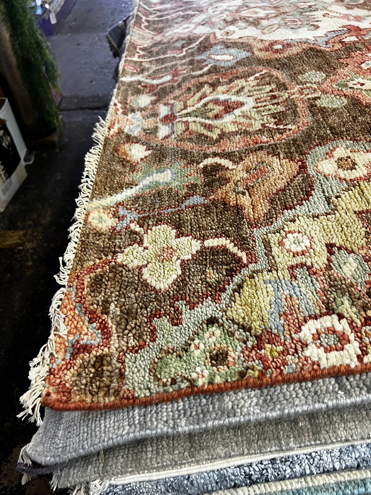 Leonardo 7x9 Rust Brown All Over Oushak | Banana Manor Rug Factory Outlet