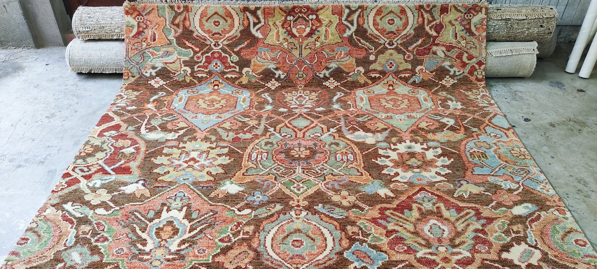 Leonardo 7x9 Rust Brown All Over Oushak | Banana Manor Rug Factory Outlet