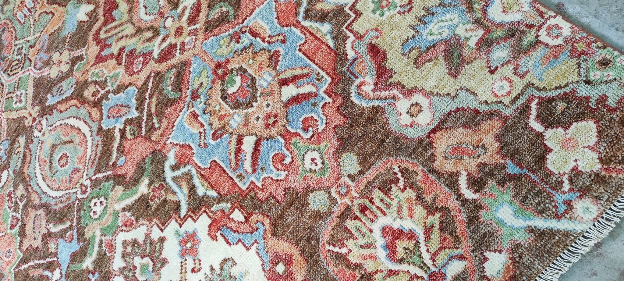 Leonardo 7x9 Rust Brown All Over Oushak | Banana Manor Rug Factory Outlet