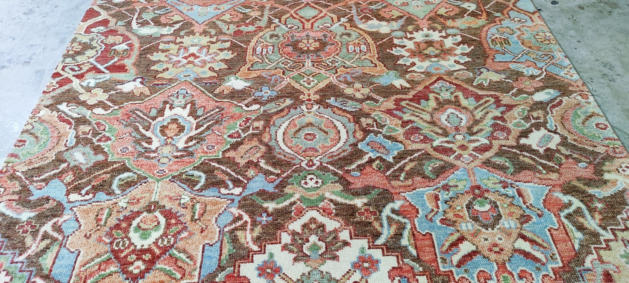 Leonardo 7x9 Rust Brown All Over Oushak | Banana Manor Rug Factory Outlet