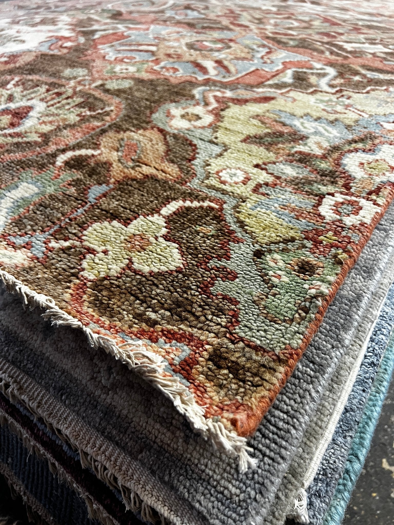 Leonardo 7x9 Rust Brown All Over Oushak | Banana Manor Rug Factory Outlet