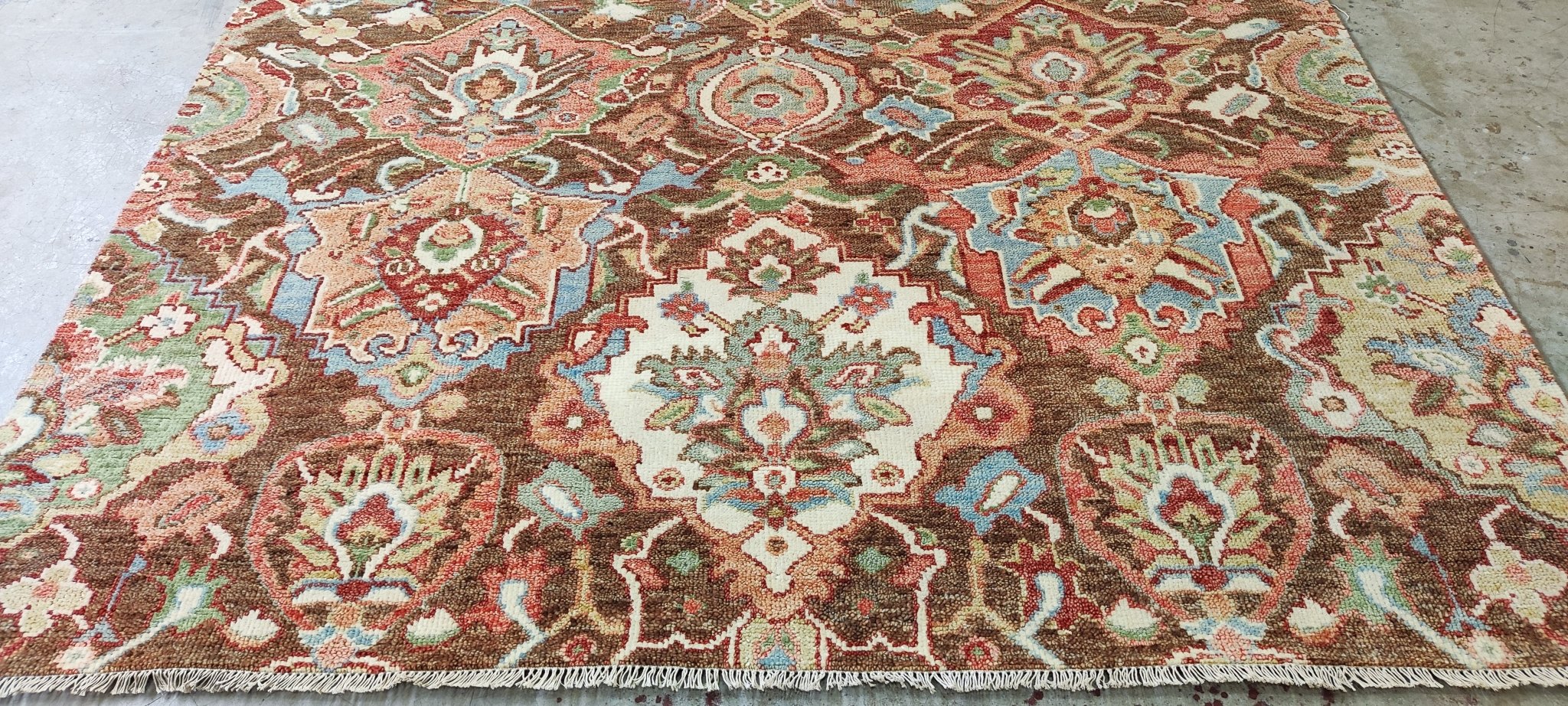 Leonardo 7x9 Rust Brown All Over Oushak | Banana Manor Rug Factory Outlet