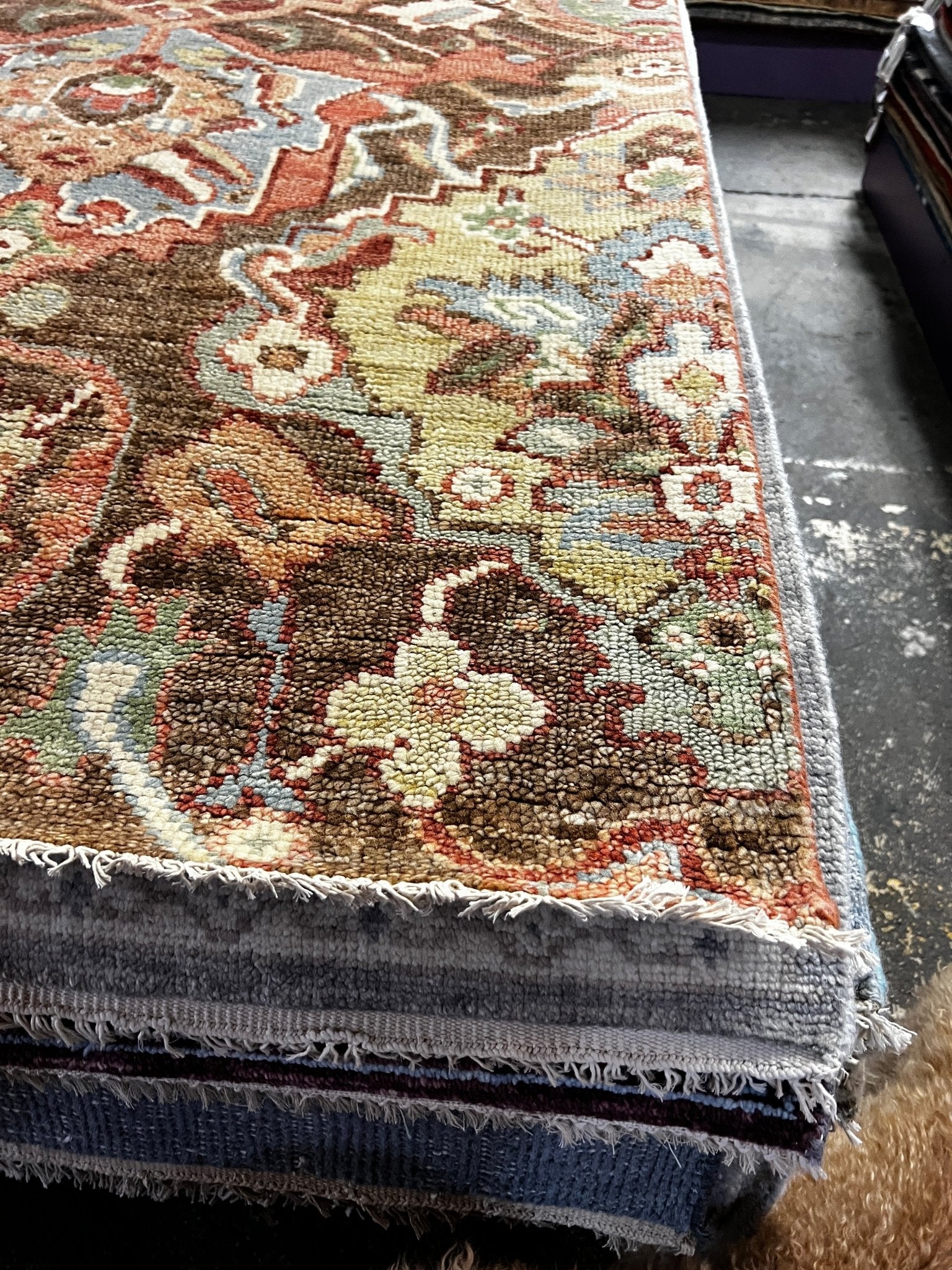 Leonardo 7x9 Rust Brown All Over Oushak | Banana Manor Rug Factory Outlet