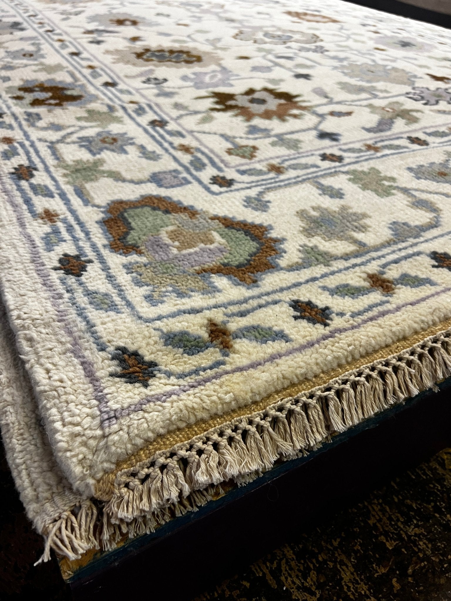 Leonora 6x9.3 Ivory & Ivory Oushak | Banana Manor Rug Factory Outlet