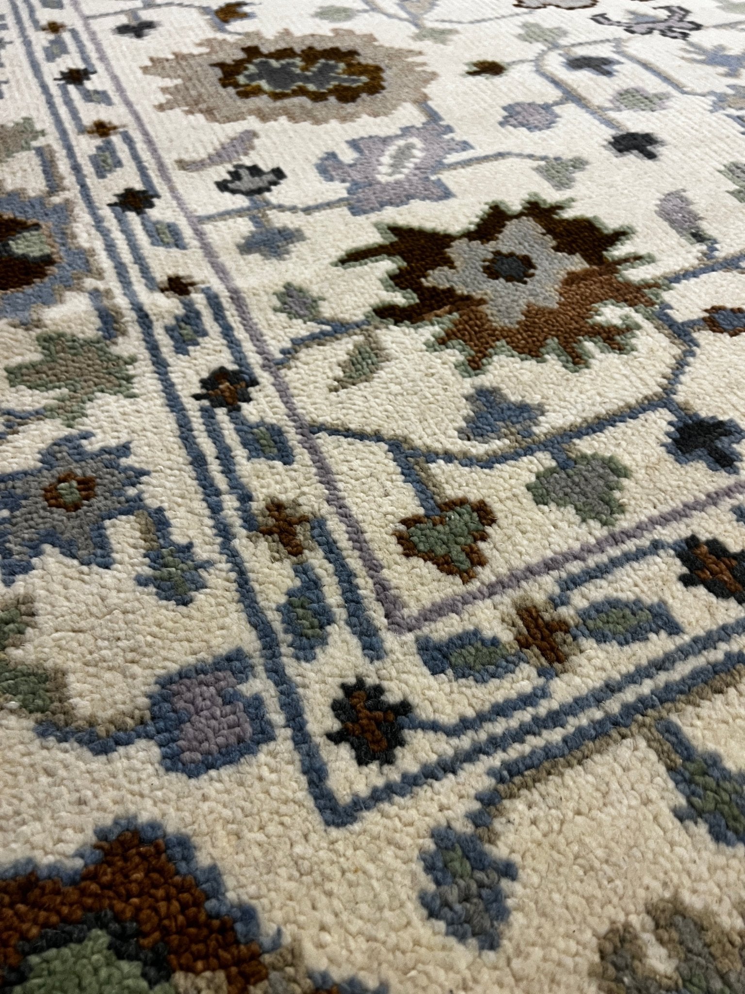 Leonora 6x9.3 Ivory & Ivory Oushak | Banana Manor Rug Factory Outlet