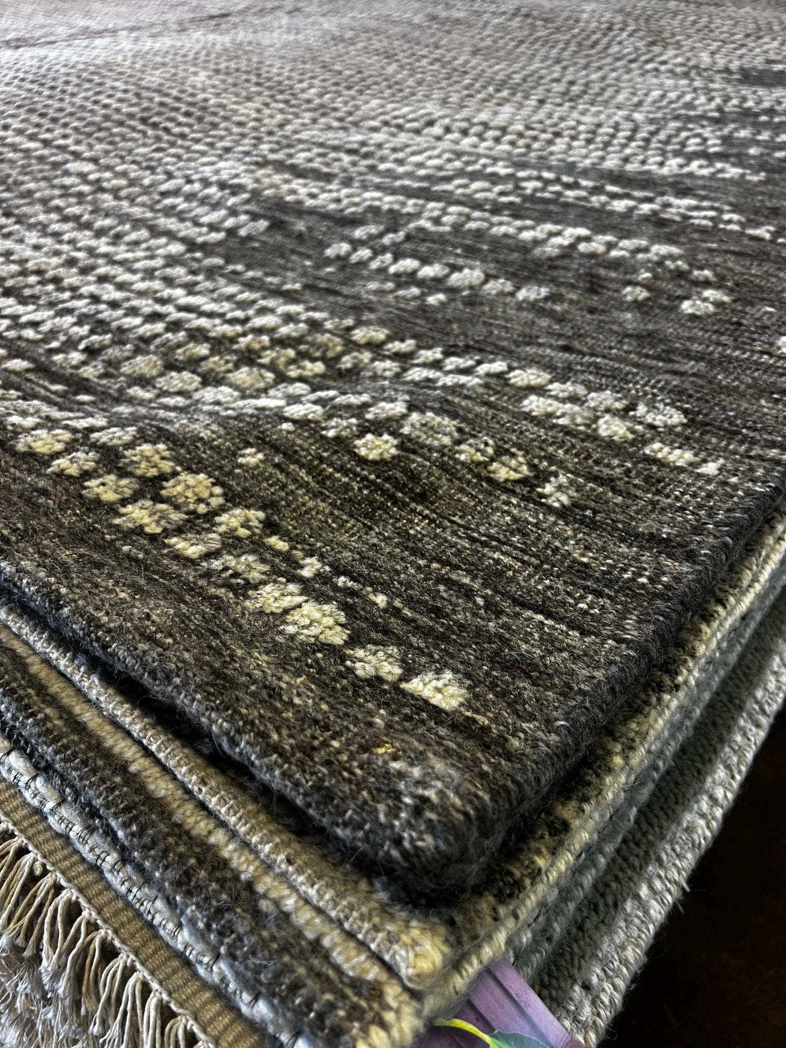 Lettieri 10.3x14 Hand-Knotted Grey & Silver Modern | Banana Manor Rug Factory Outlet